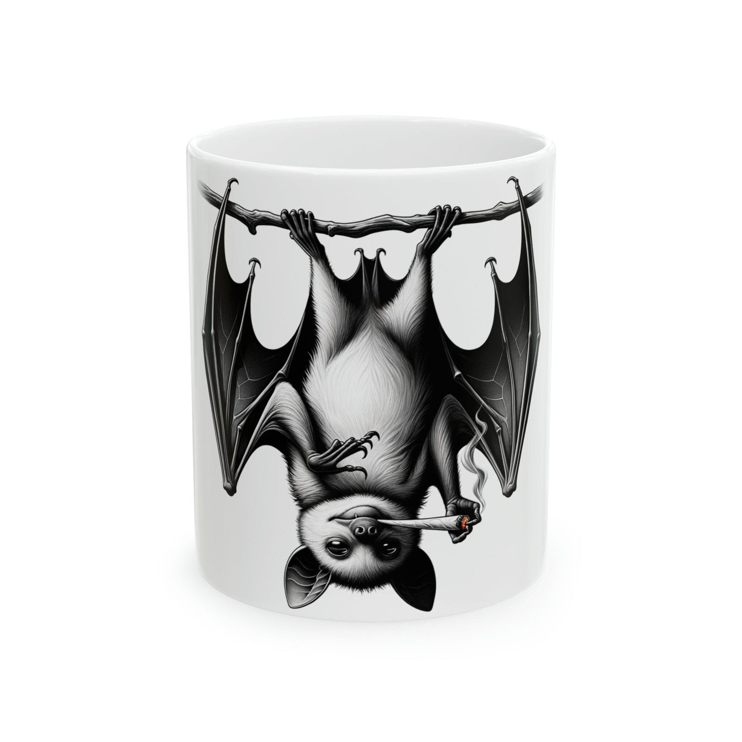 Smoking BAT - WEED Themed Coffee Mugs - Perfect Gift for Smokers, Stoners, Marijuana Lovers, Growers; Smoker - Wake and Bake