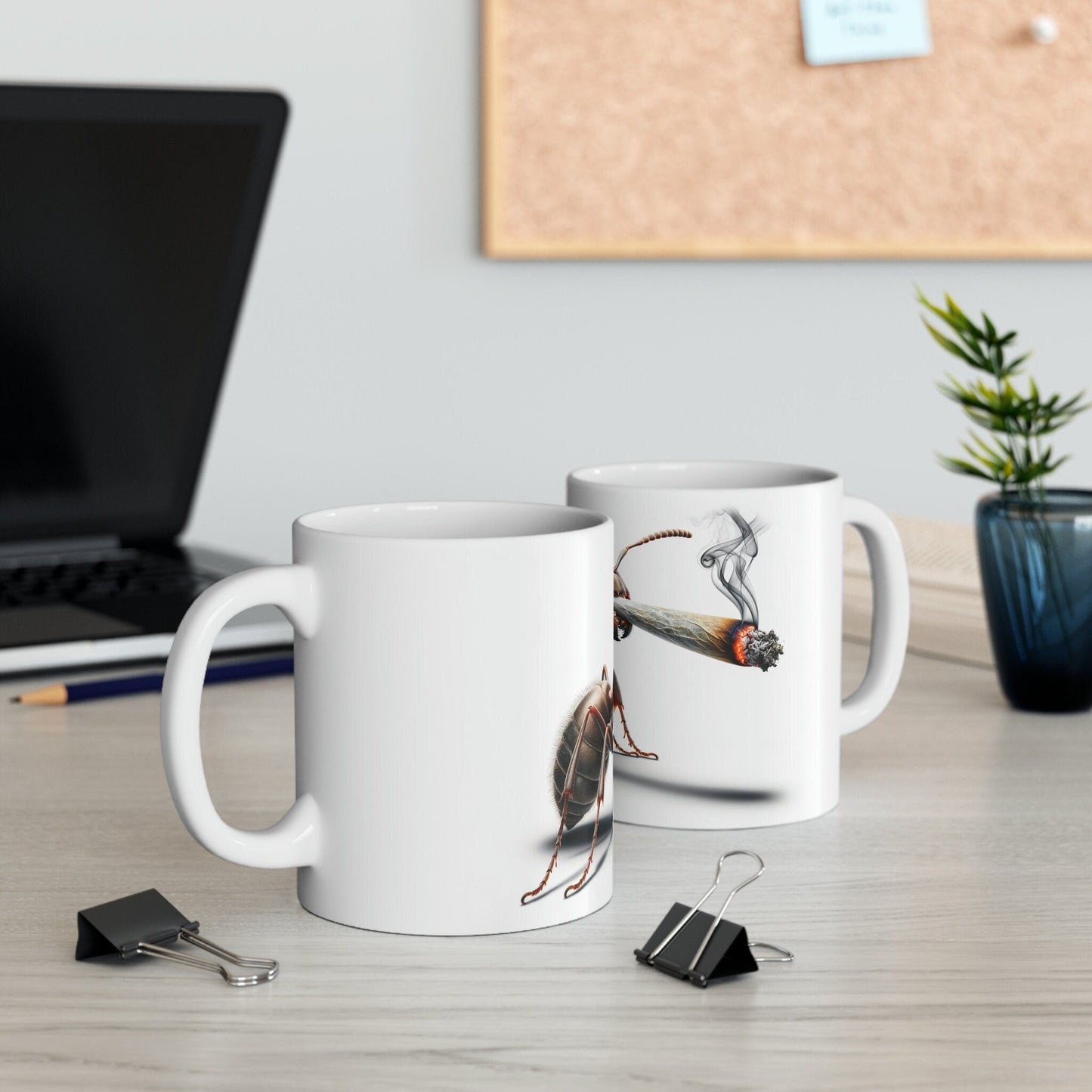 ANT - WEED Themed Coffee Mugs - Perfect Gift for Smokers, Stoners, Marijuana Lovers, Growers; Smoker - Wake and Bake