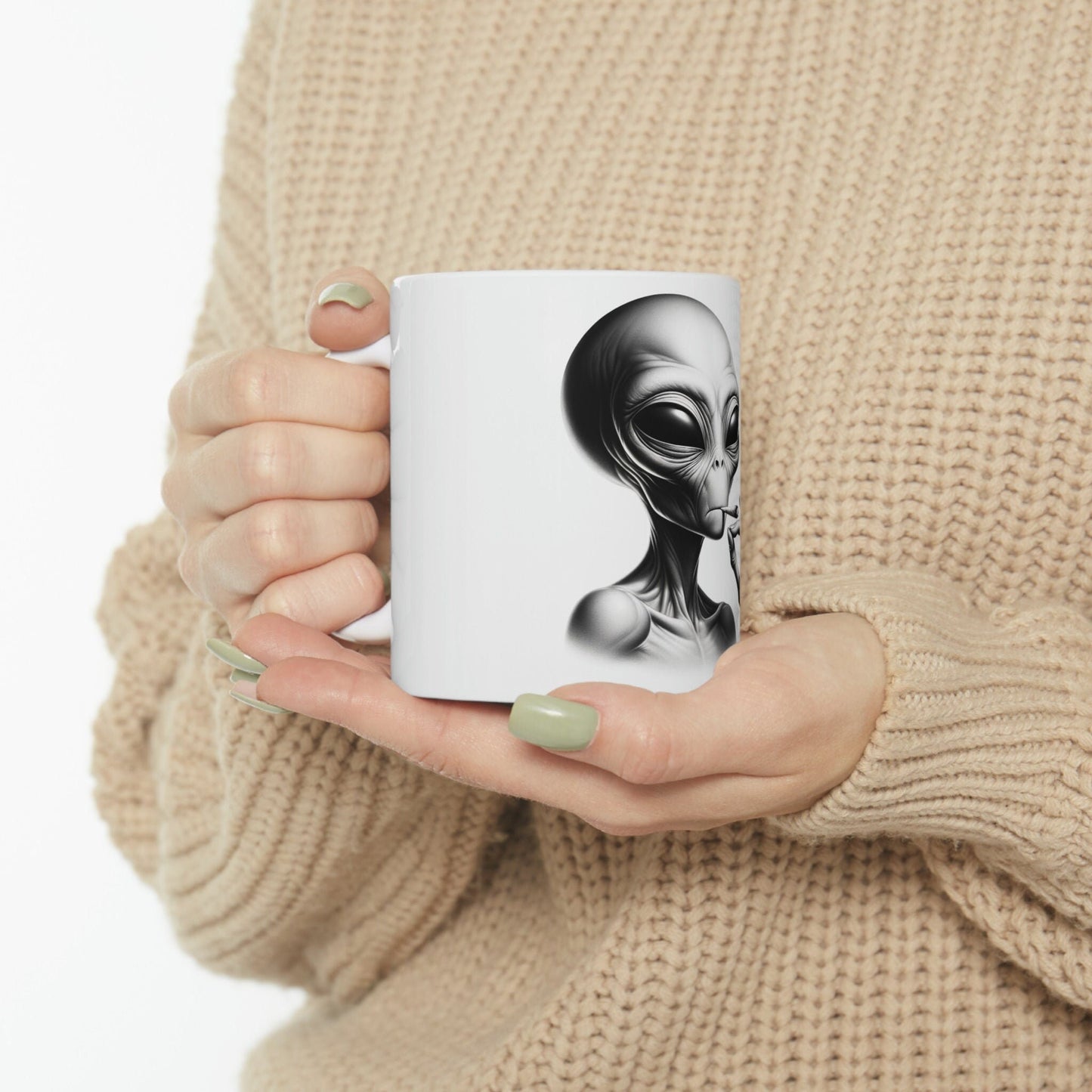 ALIEN - WEED Themed Coffee Mugs - Perfect Gift for Smokers, Stoners, Marijuana Lovers, Growers; Smoker - Wake and Bake