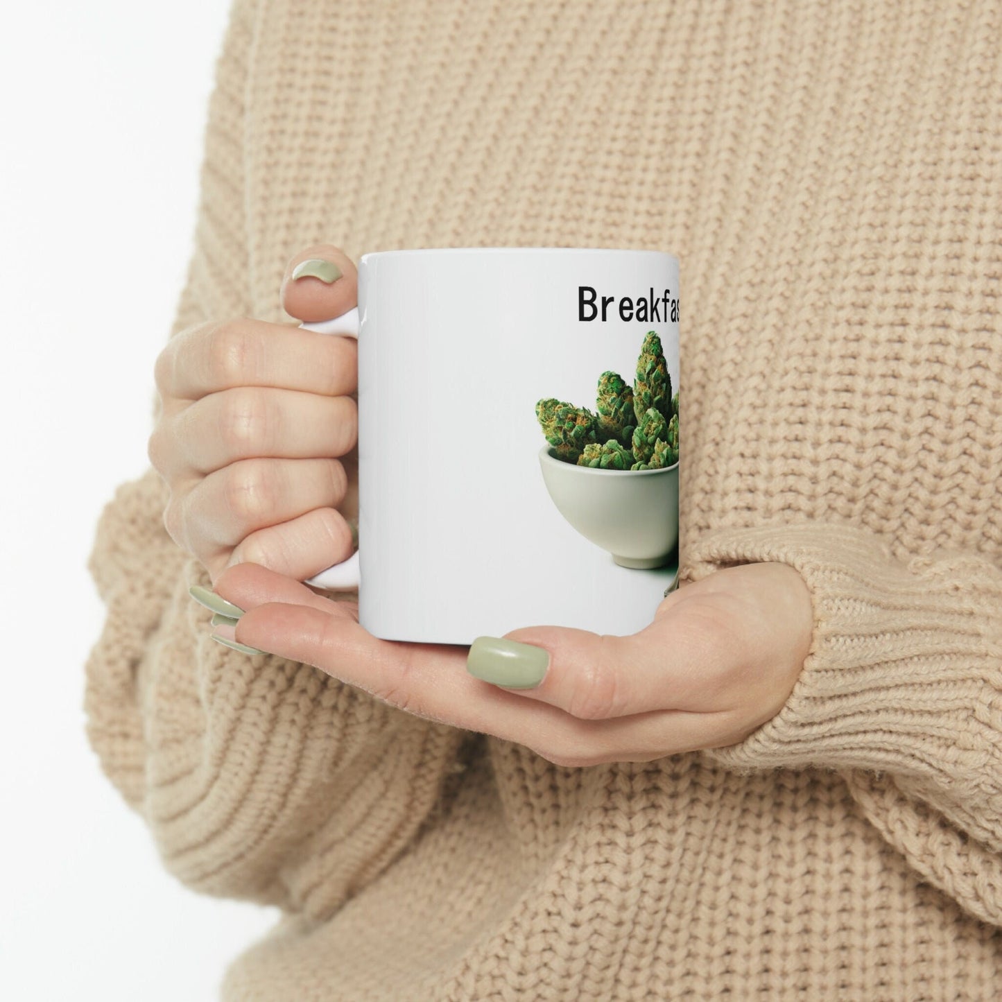 BREAKFAST - WEED Themed Coffee Mugs - Perfect Gift for Smokers, Stoners, Marijuana Lovers, Growers; Smoker Enthusiasts - Wake and Bake