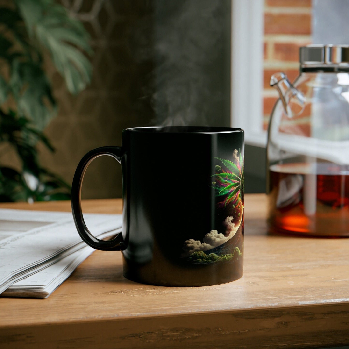 VOLCANIC WEED Mug - Black Themed Coffee Mugs - Perfect Gift for Smokers, Stoners, Marijuana Lovers, Growers; Weed or Smoke Enthusiasts