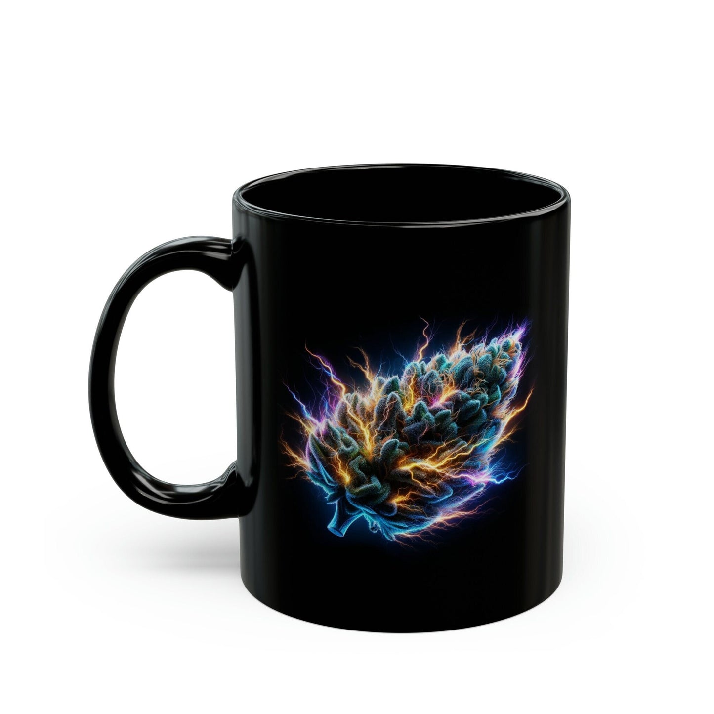 CHARGED WEED - BLACK Themed Coffee Mugs - Perfect Gift for Smokers, Stoners, Marijuana Lovers, Growers; Weed or Smoke Enthusiasts