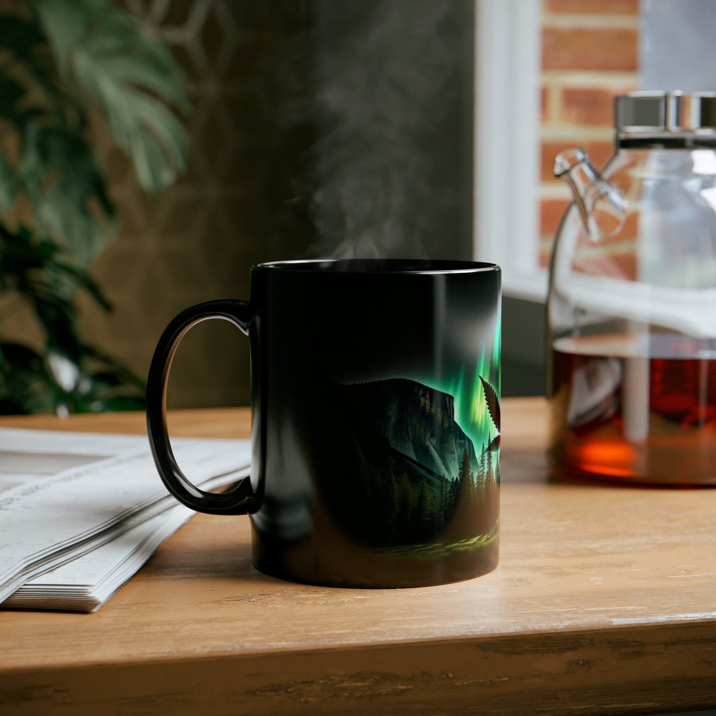 NORTHERN LIGHTS WEED - Black Themed Coffee Mugs - Perfect Gift for Smokers, Stoners, Marijuana Lovers, Growers; Weed or Smoke Enthusiasts