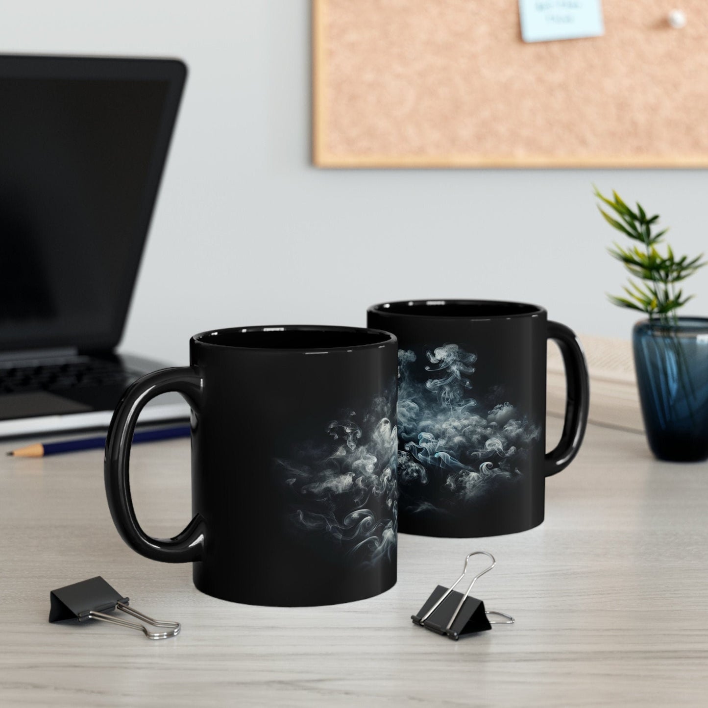 SMOKE Mug - BLACK Themed Coffee Mugs - Perfect Gift for Smokers, Stoners, Marijuana Lovers, Growers; Weed or Smoke Enthusiasts