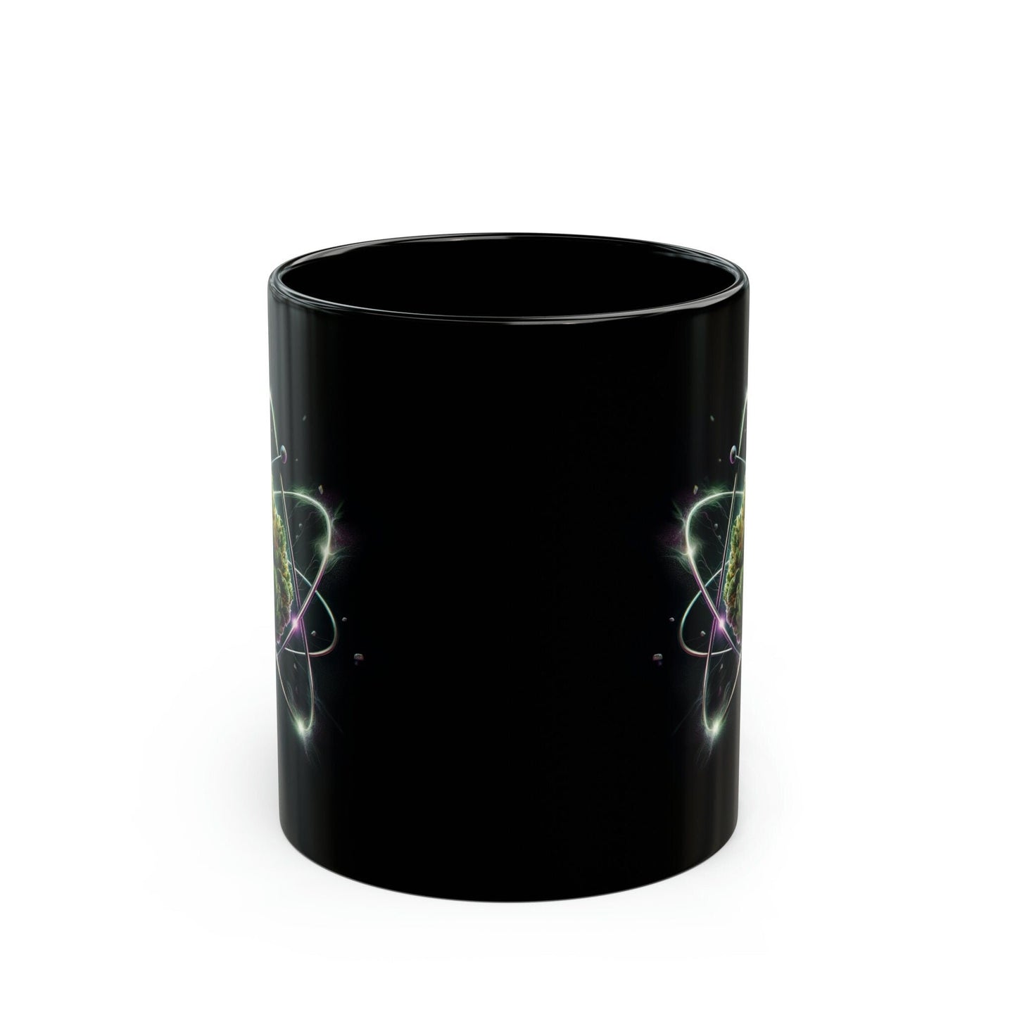 ATOMIC WEED Mug - BLACK Themed Coffee Mugs - Perfect Gift for Smokers, Stoners, Marijuana Lovers, Growers; Weed or Space Lovers