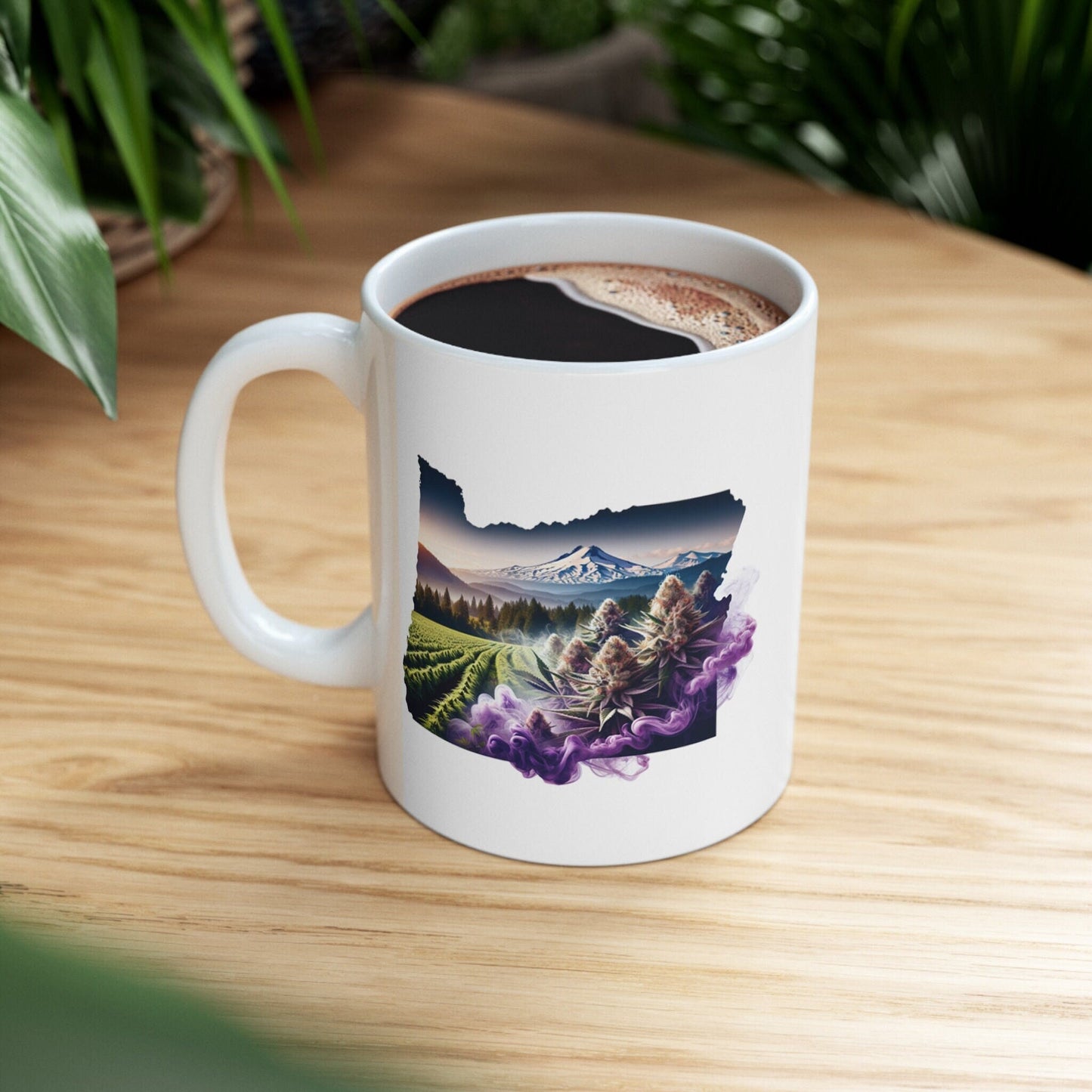 OREGON Weed Mug - State Themed Coffee Mugs, Marijuana Graphic - Perfect Gift for Smokers, Weed Lovers, Stoners - Cannabis Decor