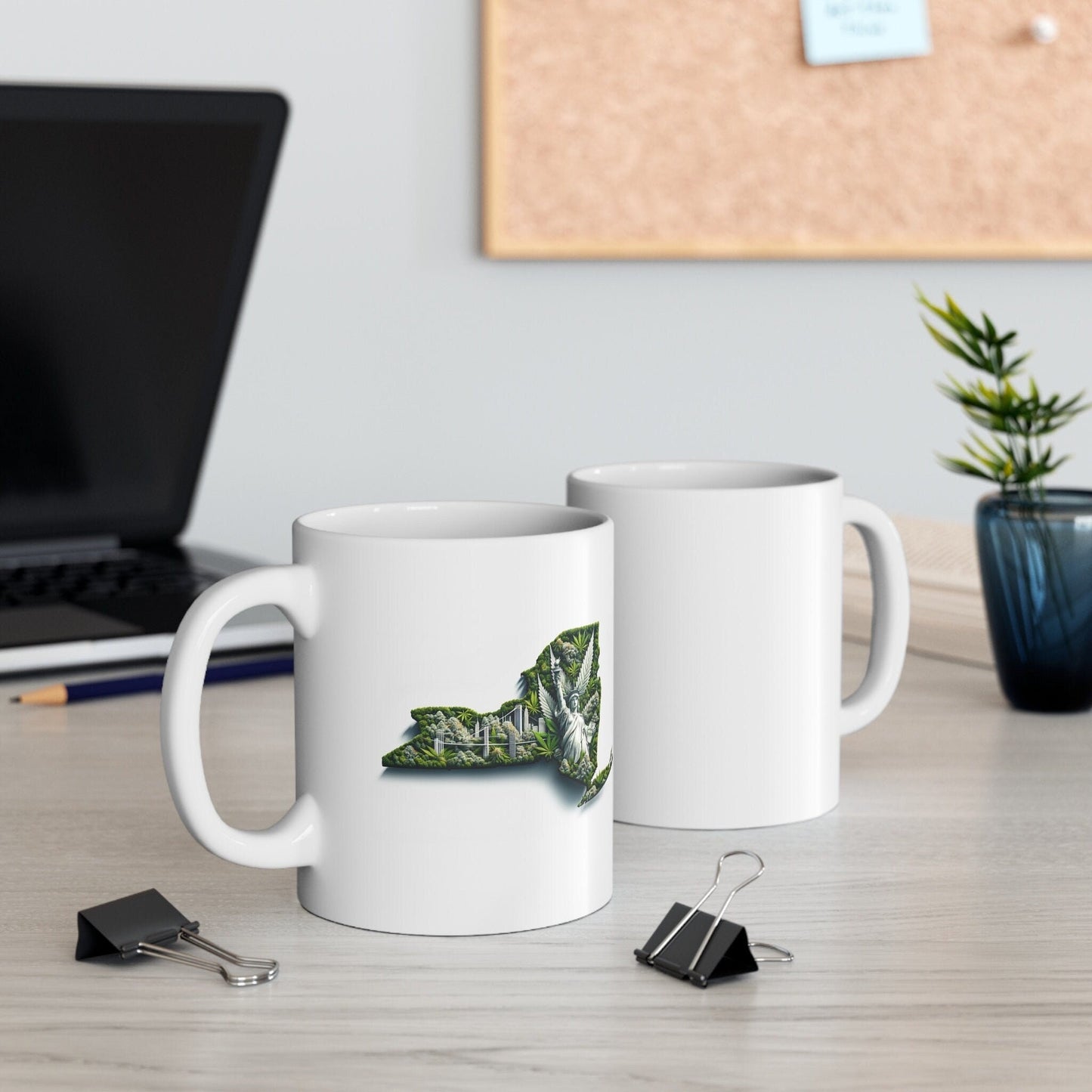 NEW YORK Weed Mug - State Themed Coffee Mugs, Marijuana Graphic - Perfect Gift for Smokers, Weed Lovers, Stoners - Cannabis Decor