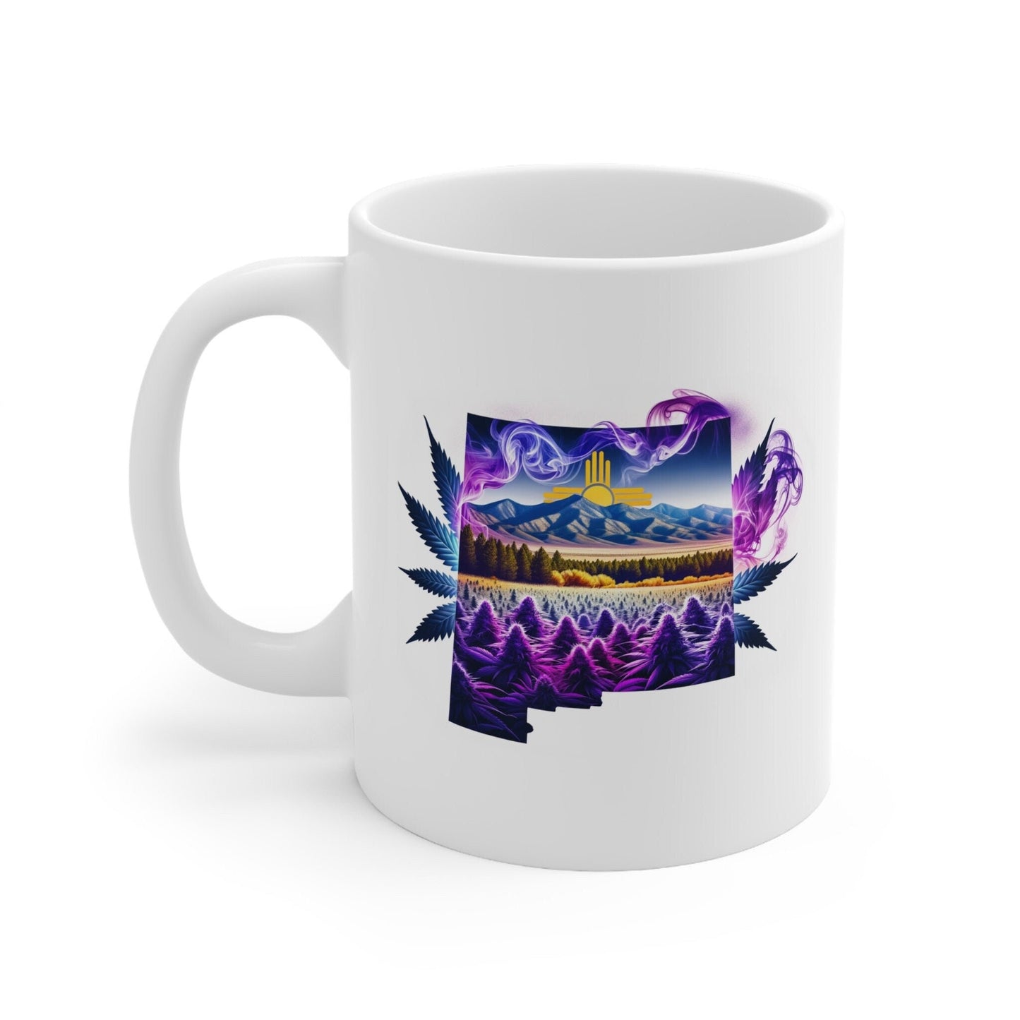 NEW MEXICO Weed Mug - State Themed Coffee Mugs, Marijuana Graphic - Perfect Gift for Smokers, Weed Lovers, Stoners - Cannabis Decor