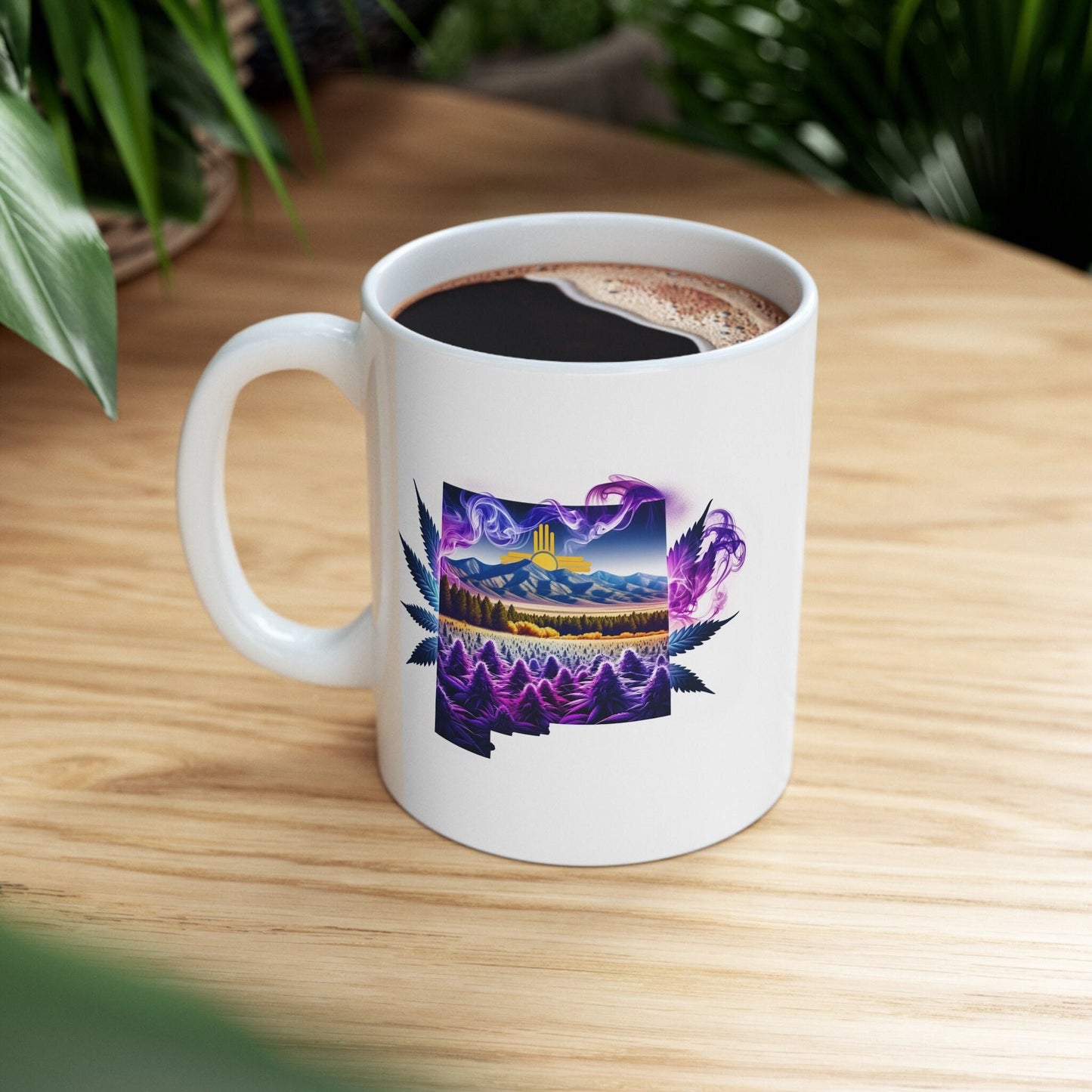 NEW MEXICO Weed Mug - State Themed Coffee Mugs, Marijuana Graphic - Perfect Gift for Smokers, Weed Lovers, Stoners - Cannabis Decor