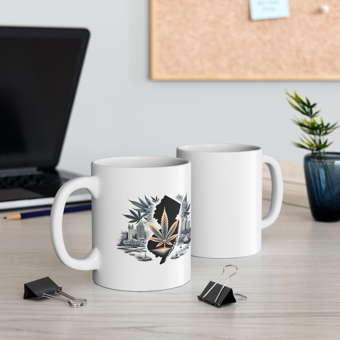 NEW JERSEY Weed Mug - State Themed Coffee Mugs, Marijuana Graphic - Perfect Gift for Smokers, Weed Lovers, Stoners - Cannabis Decor