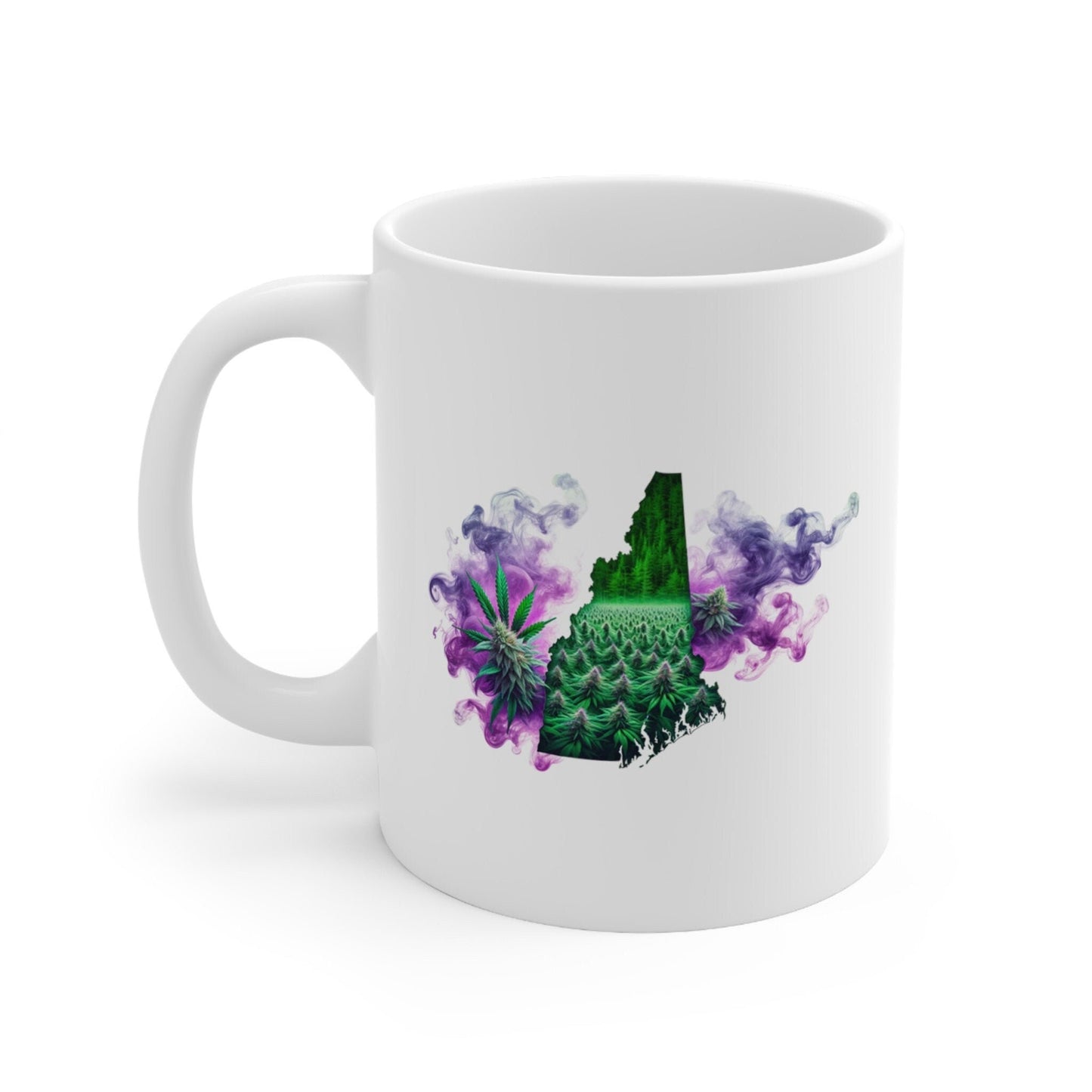 NEW HAMPSHIRE Weed Mug - State Themed Coffee Mugs, Marijuana Graphic - Perfect Gift for Smokers, Weed Lovers, Stoners - Cannabis Decor