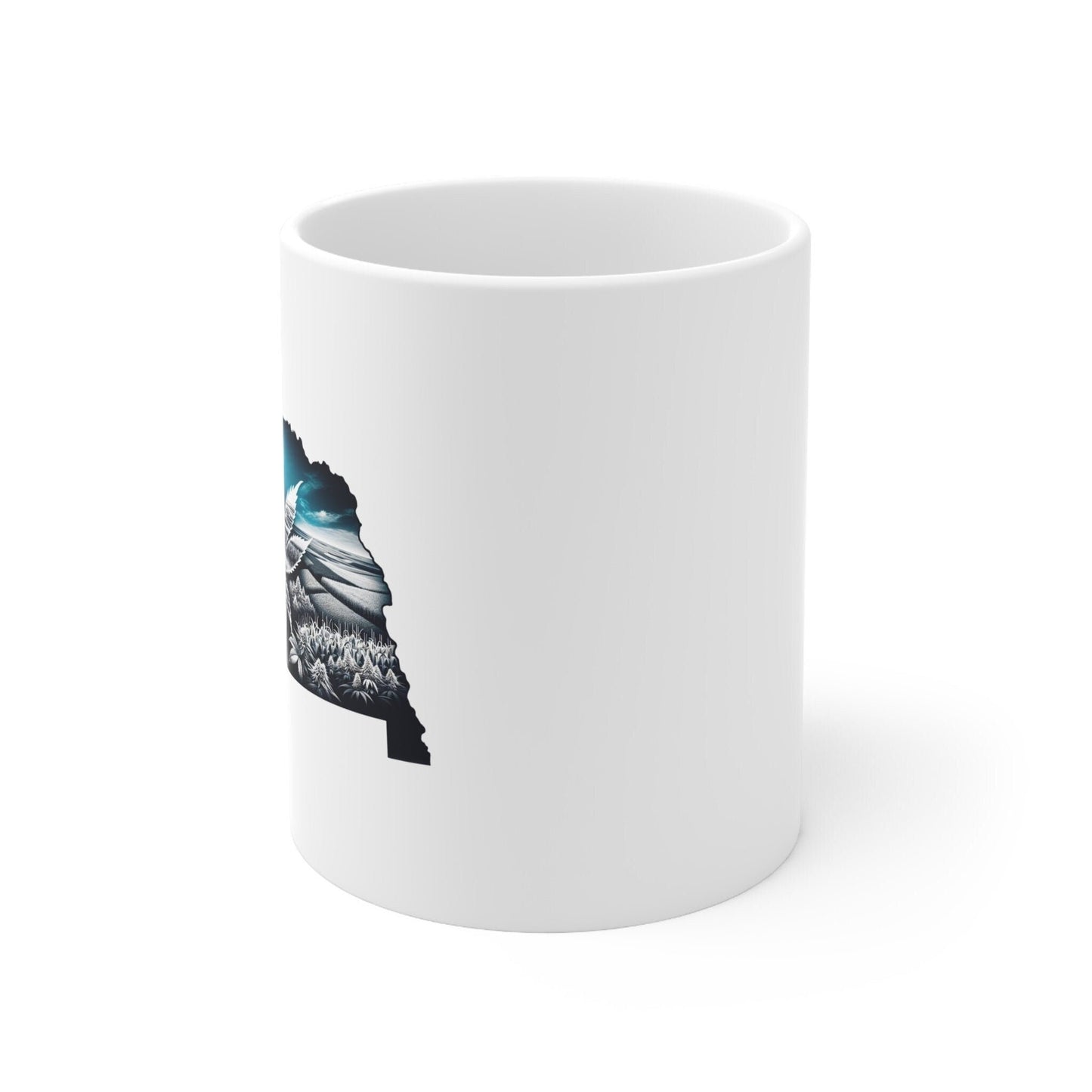 NEBRASKA Weed Mug - State Themed Coffee Mugs, Marijuana Graphic - Perfect Gift for Smokers, Weed Lovers, Stoners - Cannabis Decor