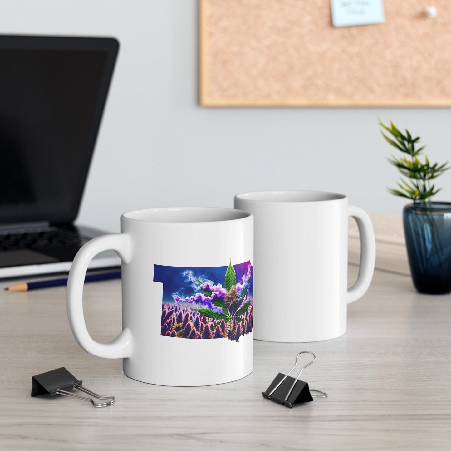 KANSAS Weed Mug - State Themed Coffee Mugs, Marijuana Graphic - Perfect Gift for Smokers, Weed Lovers, Stoners - Cannabis Decor