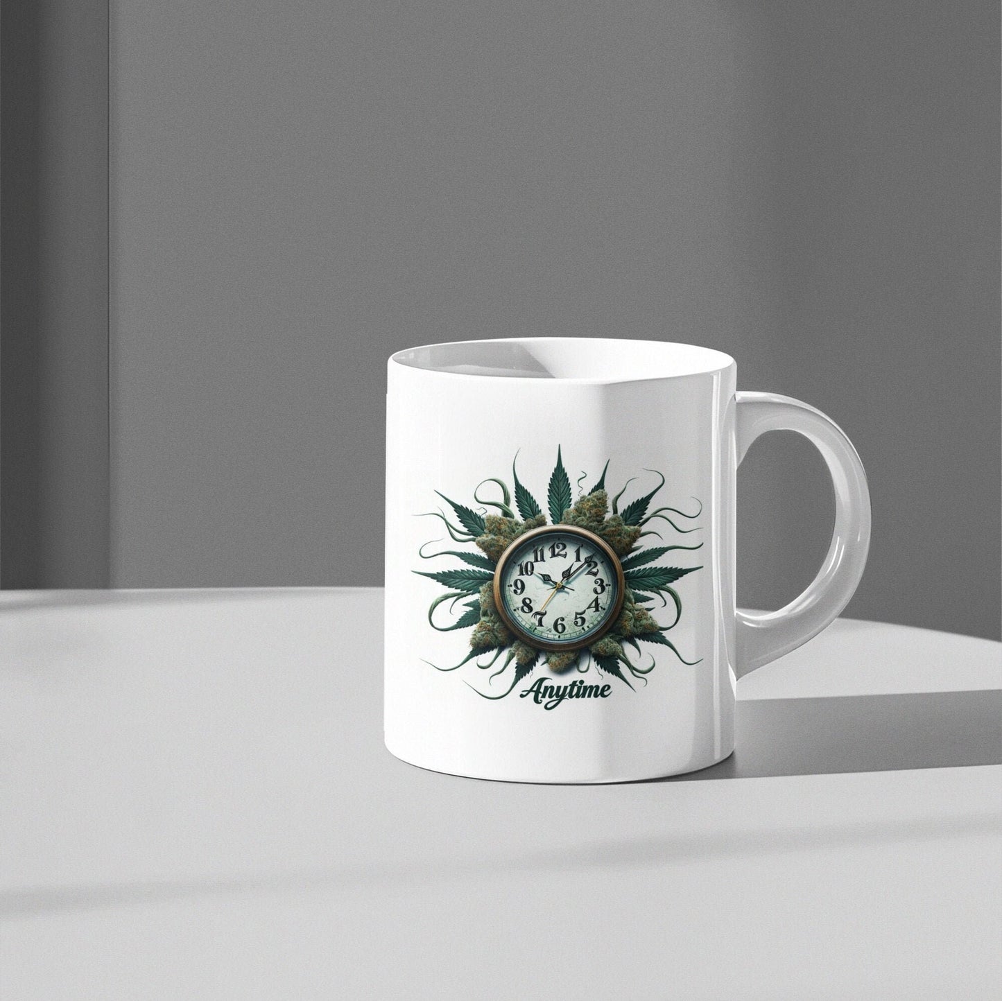 Smoke ANYTIME - Weed Themed Coffee Mugs; Marijuana Mugs- Gift for Stoners, Wake and Bake