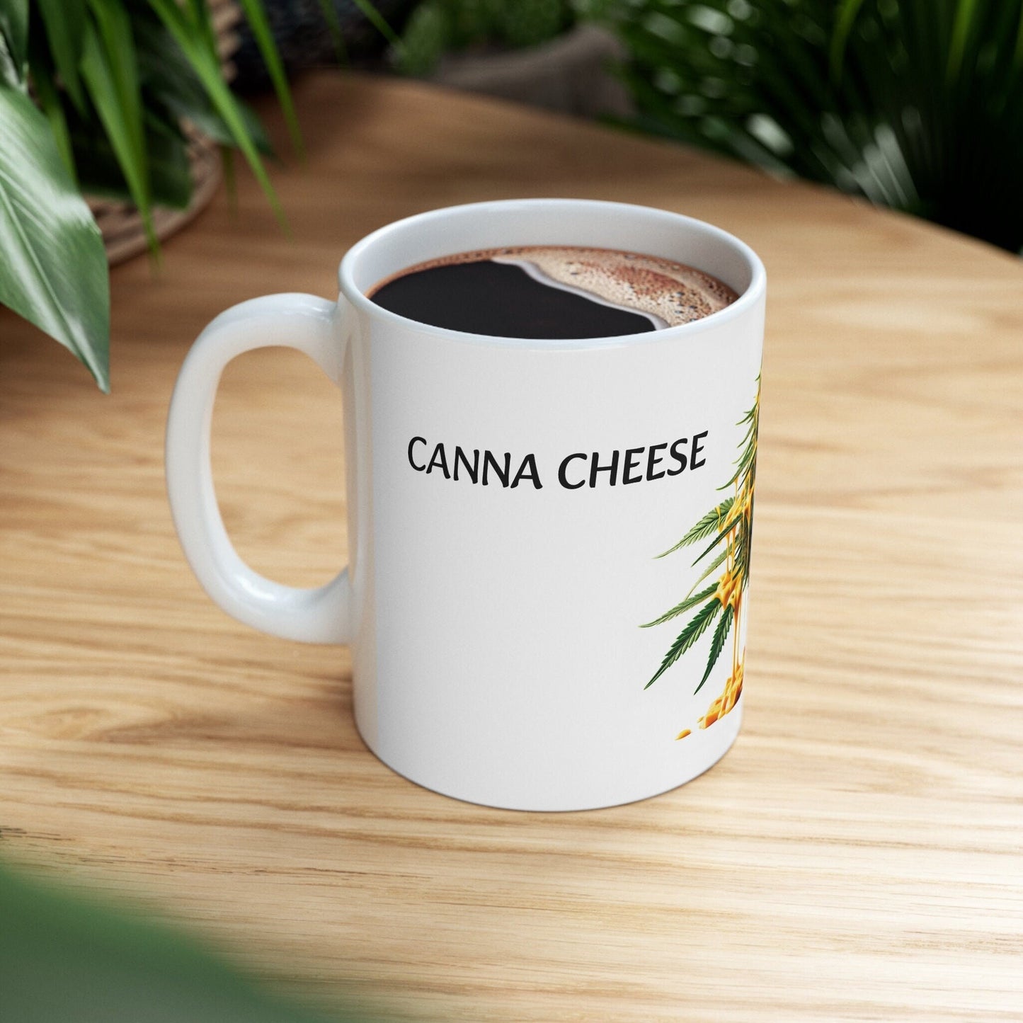 CANNA CHEESE - Weed Coffee Mug (11oz) - Perfect Strains Gift for Smokers, Stoners, Growers; Wake and Bake Mug / 420 Weed Mug, Marijuana Gift