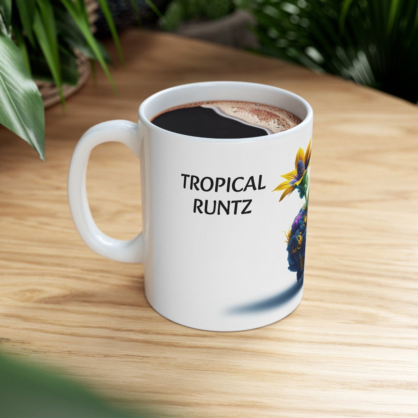 TROPICAL RUNTZ - Weed Coffee Mug (11oz) - Perfect Strains Gift for Smokers, Stoners, Growers; Wake and Bake / 420 Weed Mug, Marijuana Gift