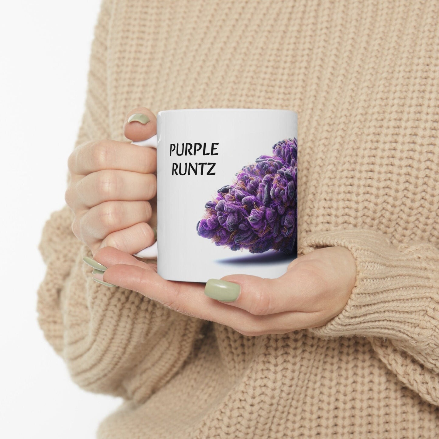 PURPLE RUNTZ - Weed Coffee Mug (11oz) - Perfect Strains Gift for Smokers, Stoners, Growers; Wake and Bake Mug / 420 Weed Mug, Marijuana Gift