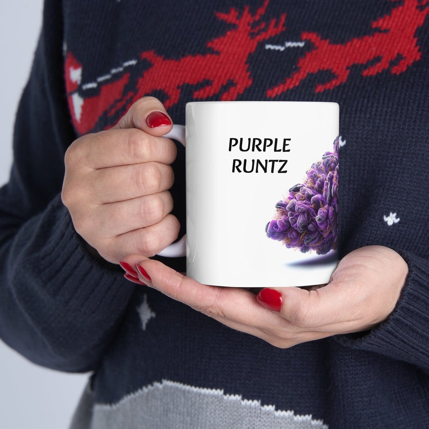 PURPLE RUNTZ - Weed Coffee Mug (11oz) - Perfect Strains Gift for Smokers, Stoners, Growers; Wake and Bake Mug / 420 Weed Mug, Marijuana Gift