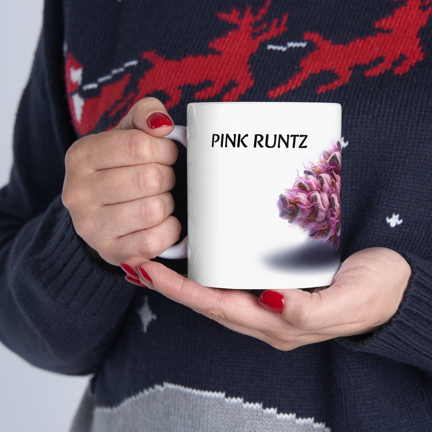 PINK RUNTZ - Weed Coffee Mug (11oz) - Perfect Strains Gift for Smokers, Stoners, Growers; Wake and Bake Mug / 420 Weed Mug, Marijuana Gift