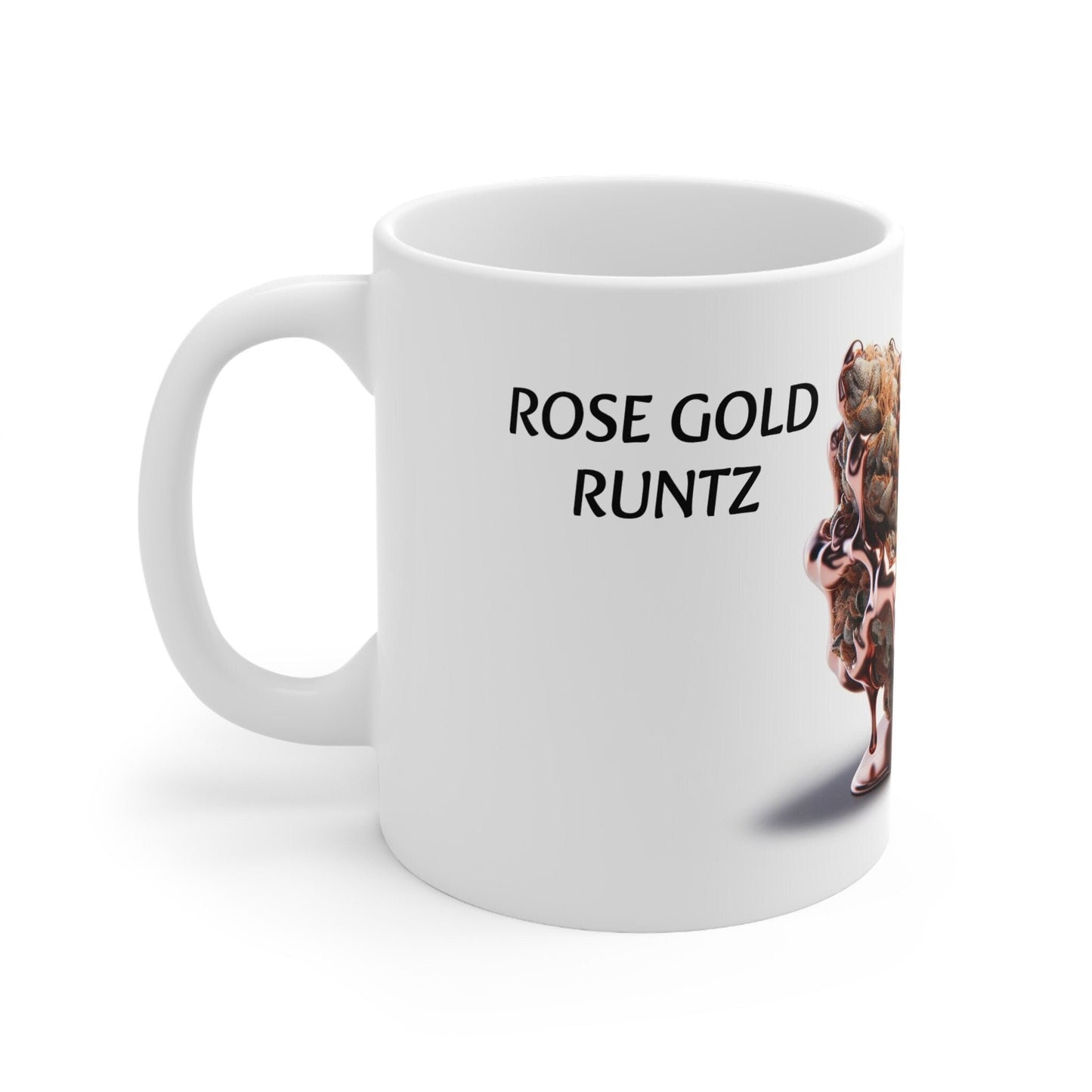 ROSE GOLD - Weed Coffee Mug (11oz) - Perfect Strains Gift for Smokers, Stoners, Growers; Wake and Bake Mug / 420 Weed Mug, Marijuana Gift