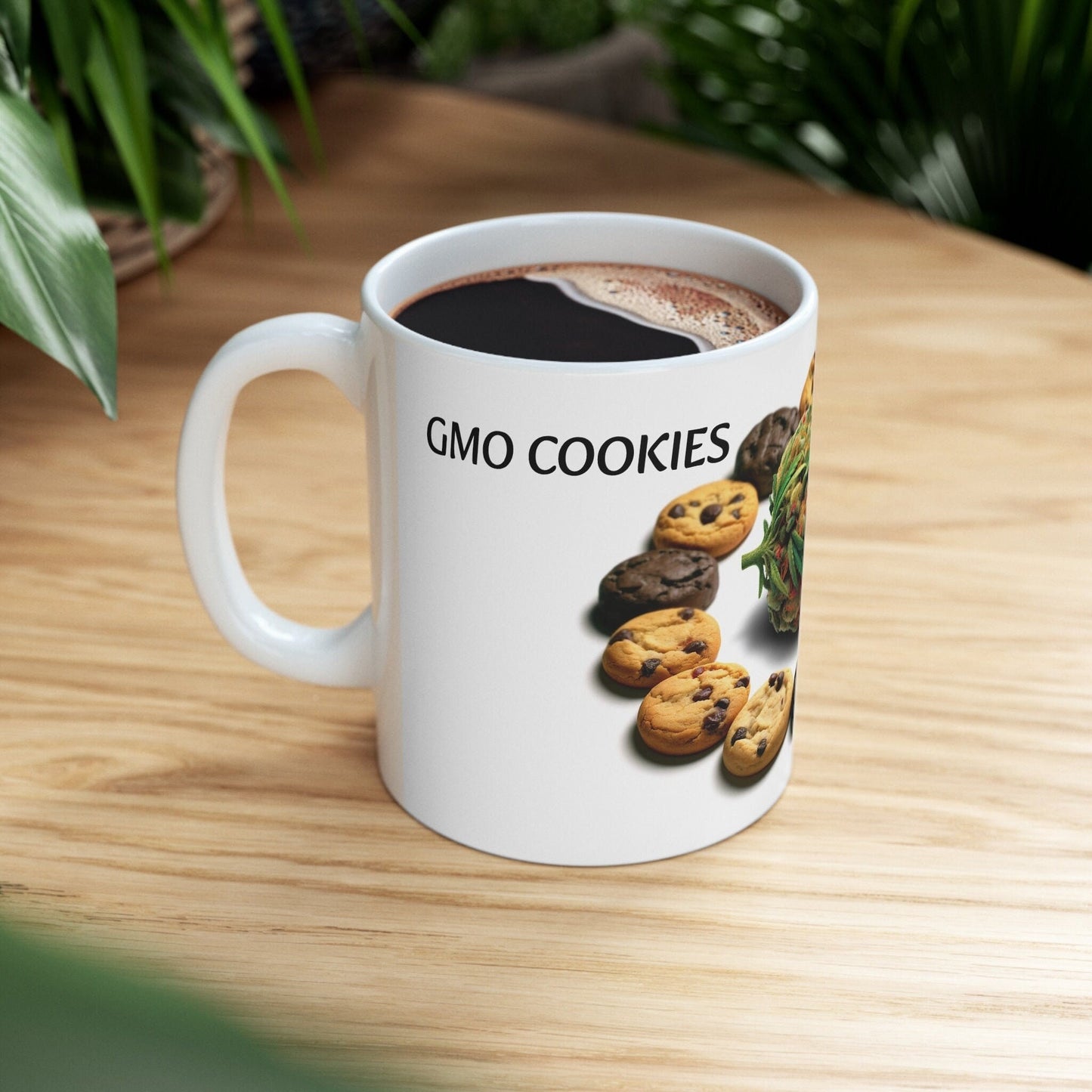 GMO COOKIES - Weed Coffee Mug (11oz) - Perfect Strains Gift for Smokers, Stoners, Growers; Wake and Bake Mug / 420 Weed Mug, Marijuana Gift