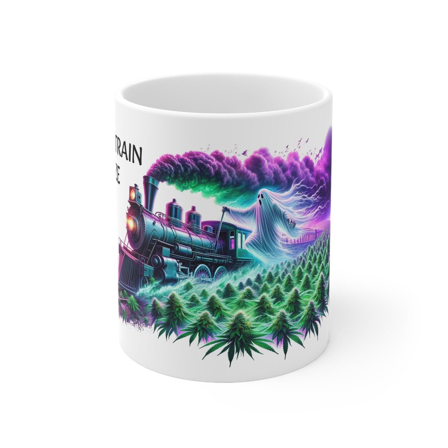 GHOST TRAIN HAZE - Weed Coffee Mug (11oz) - Perfect Strains Gift for Smokers, Stoners, Growers; Wake and Bake / 420 Weed Mug, Marijuana Gift