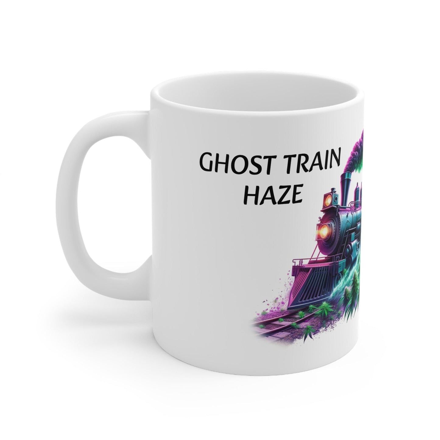 GHOST TRAIN HAZE - Weed Coffee Mug (11oz) - Perfect Strains Gift for Smokers, Stoners, Growers; Wake and Bake / 420 Weed Mug, Marijuana Gift