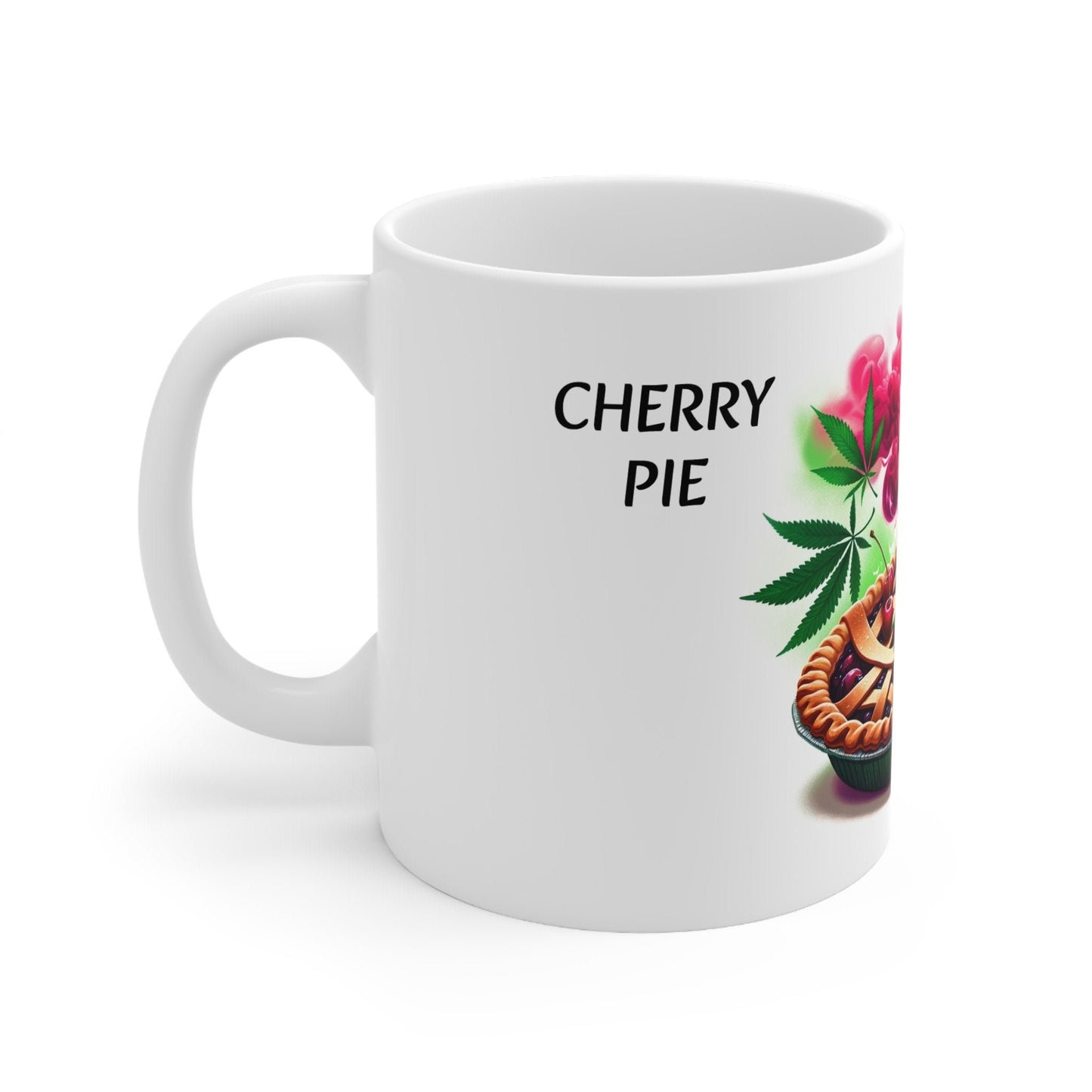 CHERRY PIE - Weed Coffee Mug (11oz) - Perfect Strains Gift for Smokers, Stoners, Growers; Wake and Bake Mug / 420 Weed Mug, Marijuana Gift