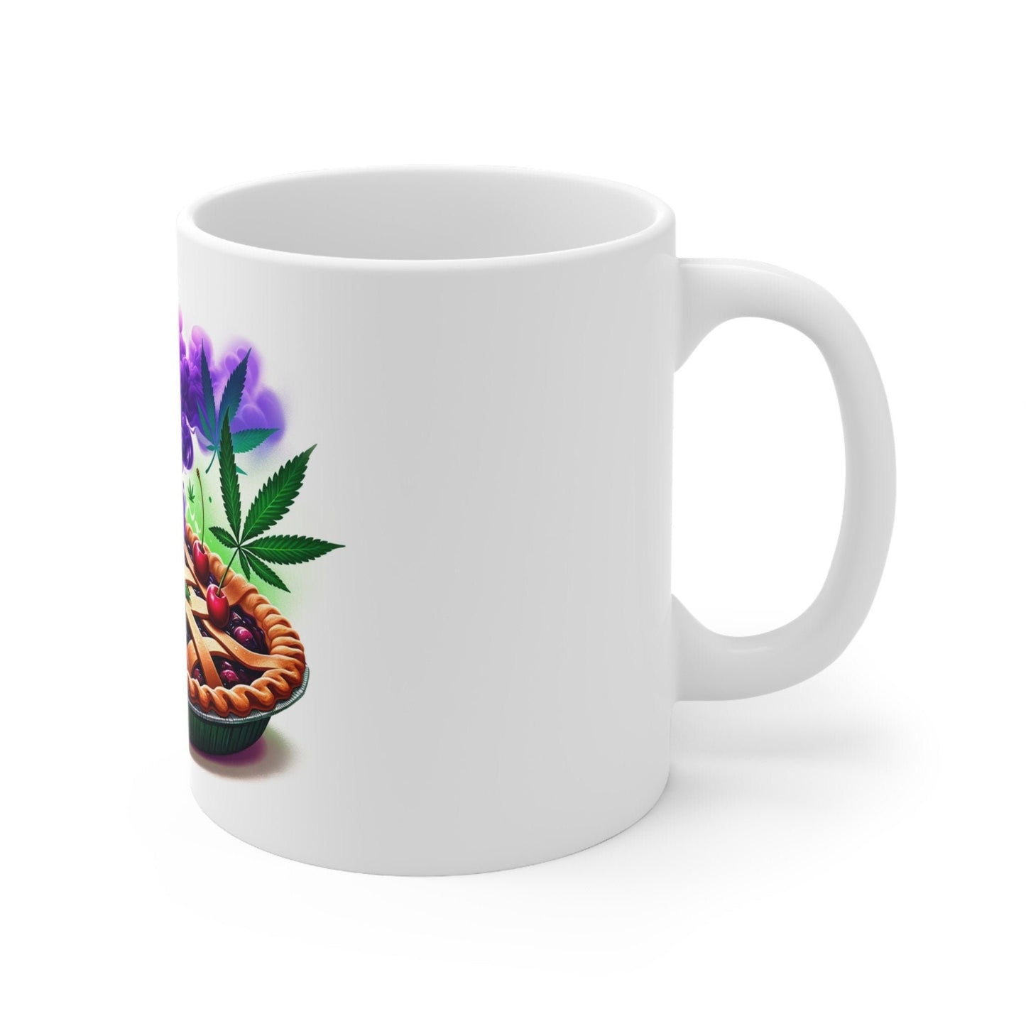 CHERRY PIE - Weed Coffee Mug (11oz) - Perfect Strains Gift for Smokers, Stoners, Growers; Wake and Bake Mug / 420 Weed Mug, Marijuana Gift