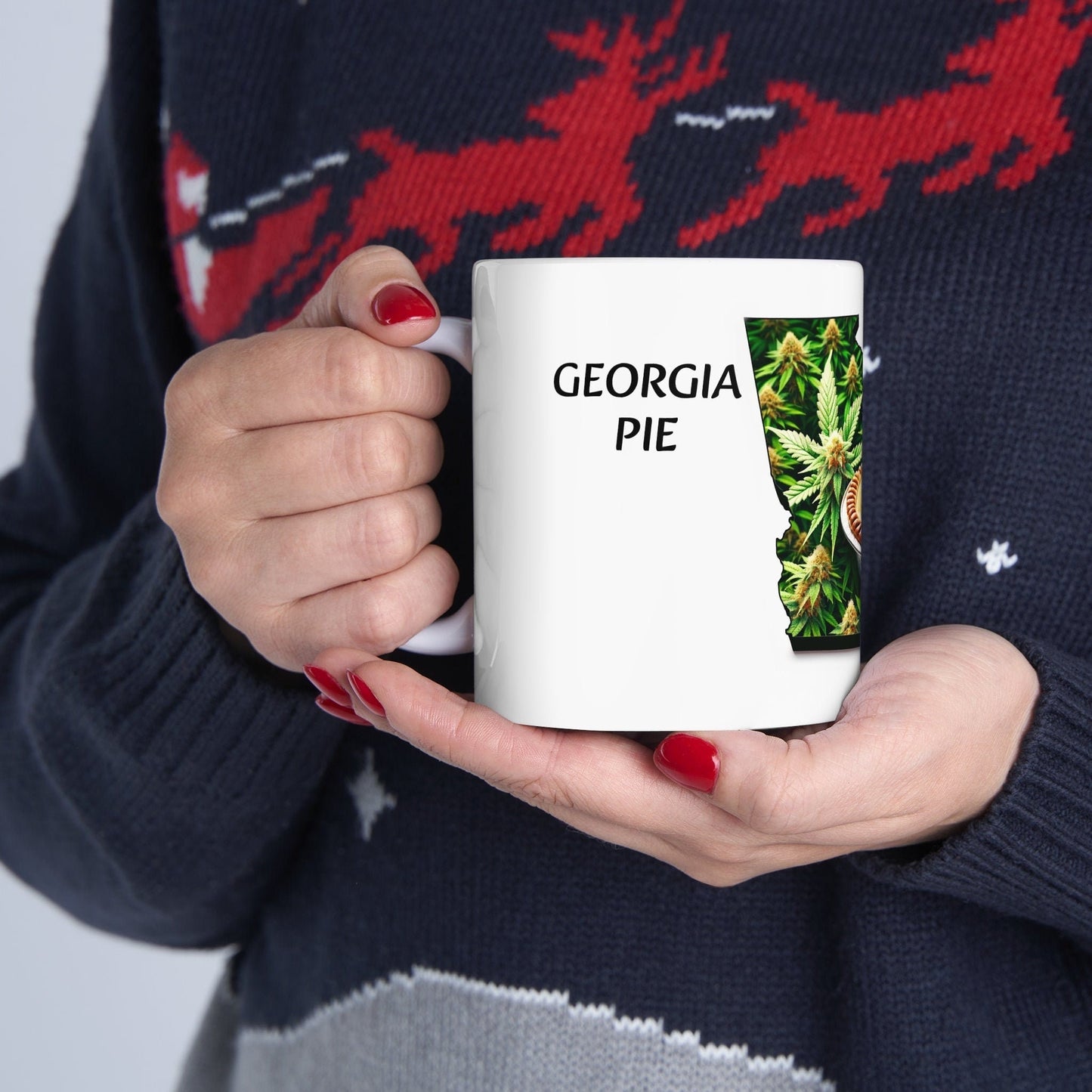 GEOGIA PIE - Weed Coffee Mug (11oz) - Perfect Strains Gift for Smokers, Stoners, Growers; Wake and Bake Mug / 420 Weed Mug, Marijuana Gift