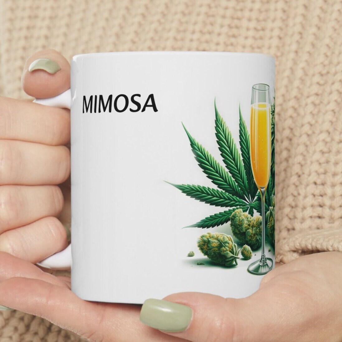 MIMOSA - Weed Coffee Mug (11oz) - Perfect Strains Gift for Smokers, Stoners, Growers; Wake and Bake Mug / 420 Weed Mug, Marijuana Gift