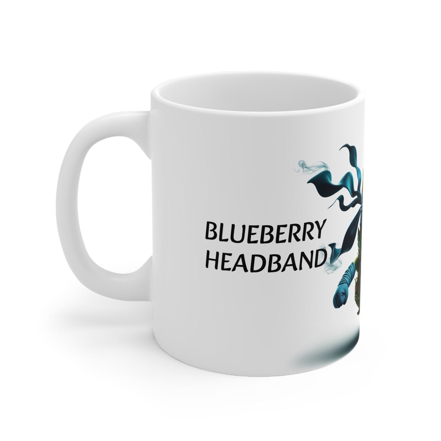 BLUEBERRY HEADBAND - Weed Coffee Mug (11oz) - Perfect Strains Gift for Smokers, Stoners, Growers; Wake & Bake / 420 Weed Mug, Marijuana Gift