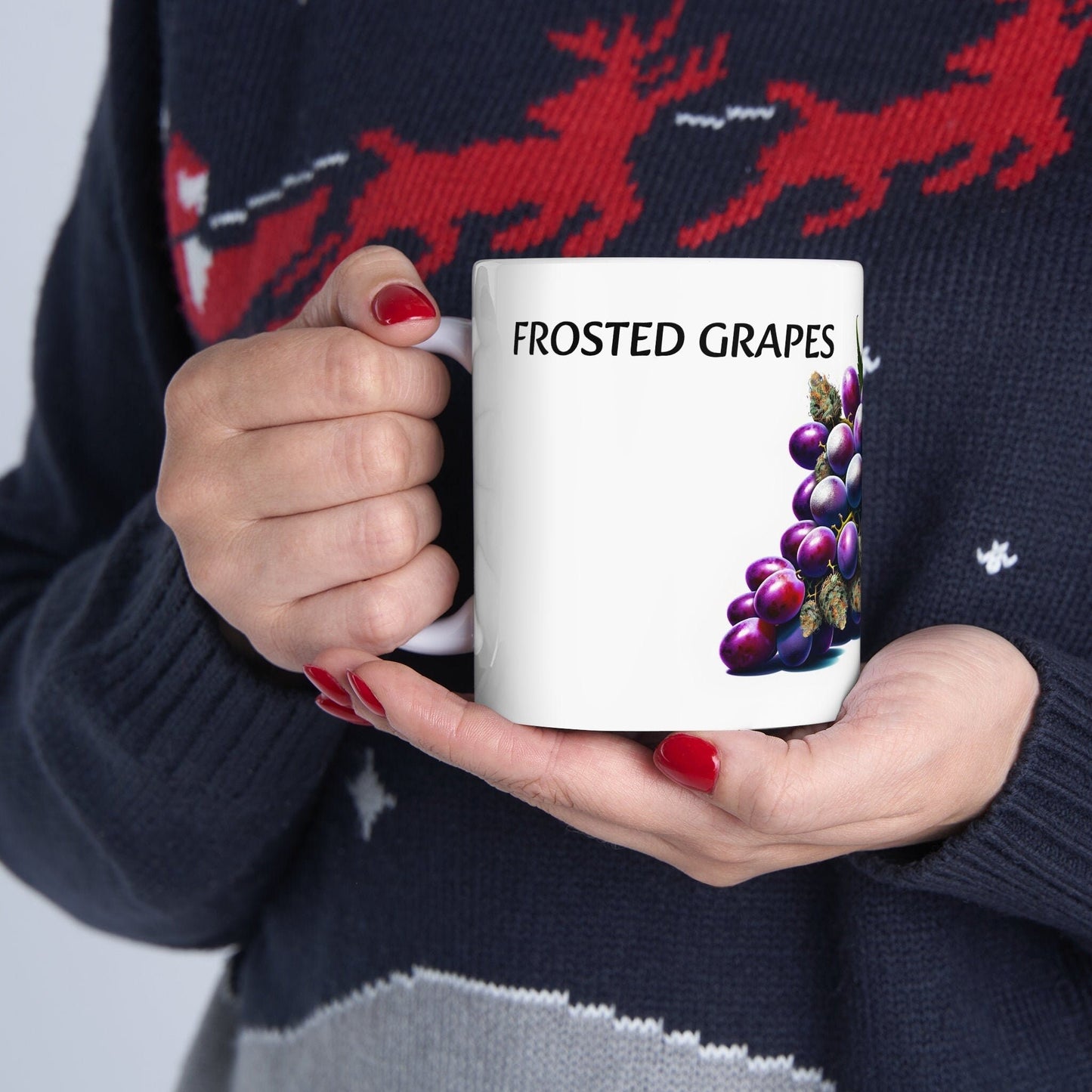 FROSTED GRAPES - Weed Coffee Mug (11oz) - Perfect Strains Gift for Smokers, Stoners, Growers; Wake & Bake Mug / 420 Weed Mug, Marijuana Gift
