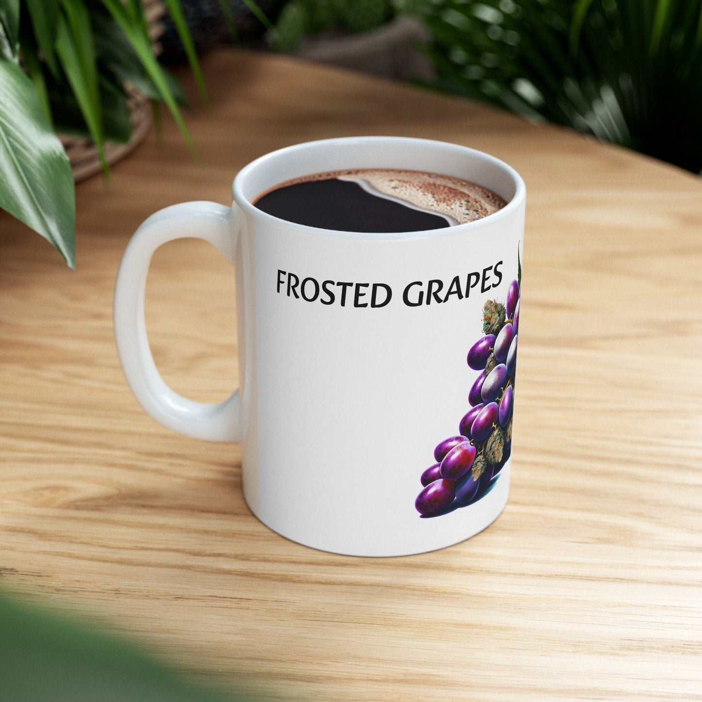 FROSTED GRAPES - Weed Coffee Mug (11oz) - Perfect Strains Gift for Smokers, Stoners, Growers; Wake & Bake Mug / 420 Weed Mug, Marijuana Gift