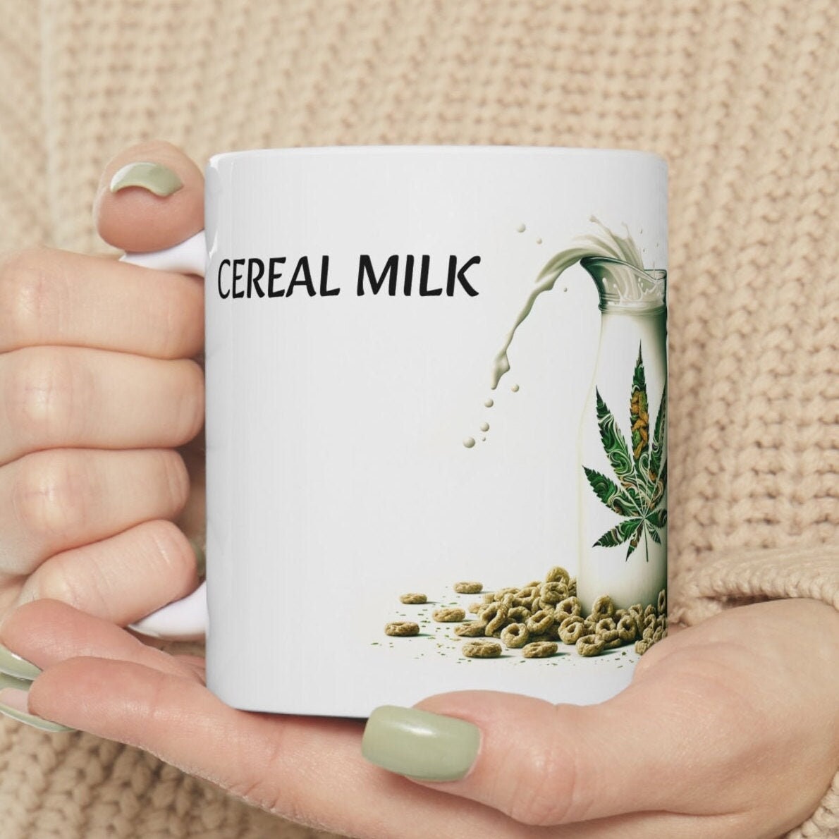 CEREAL MILK - Weed Coffee Mug (11oz) - Perfect Strains Gift for Smokers, Stoners, Growers; Wake and Bake Mug / 420 Weed Mug, Marijuana Gift