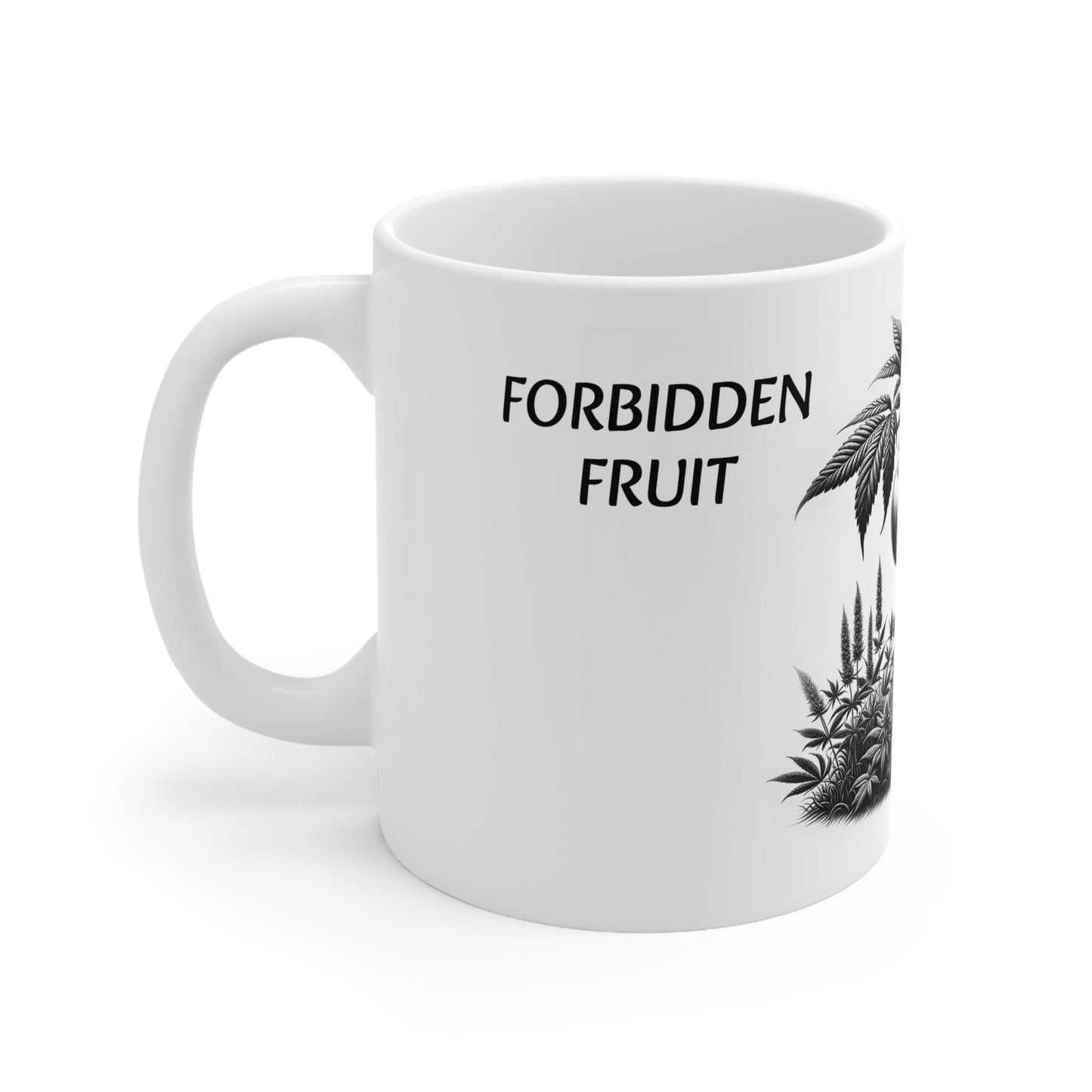 FORBIDDEN FRUIT - Weed Coffee Mug (11oz) - Perfect Strains Gift for Smokers, Stoners, Growers; Wake and Bake / 420 Weed Mug, Marijuana Gift