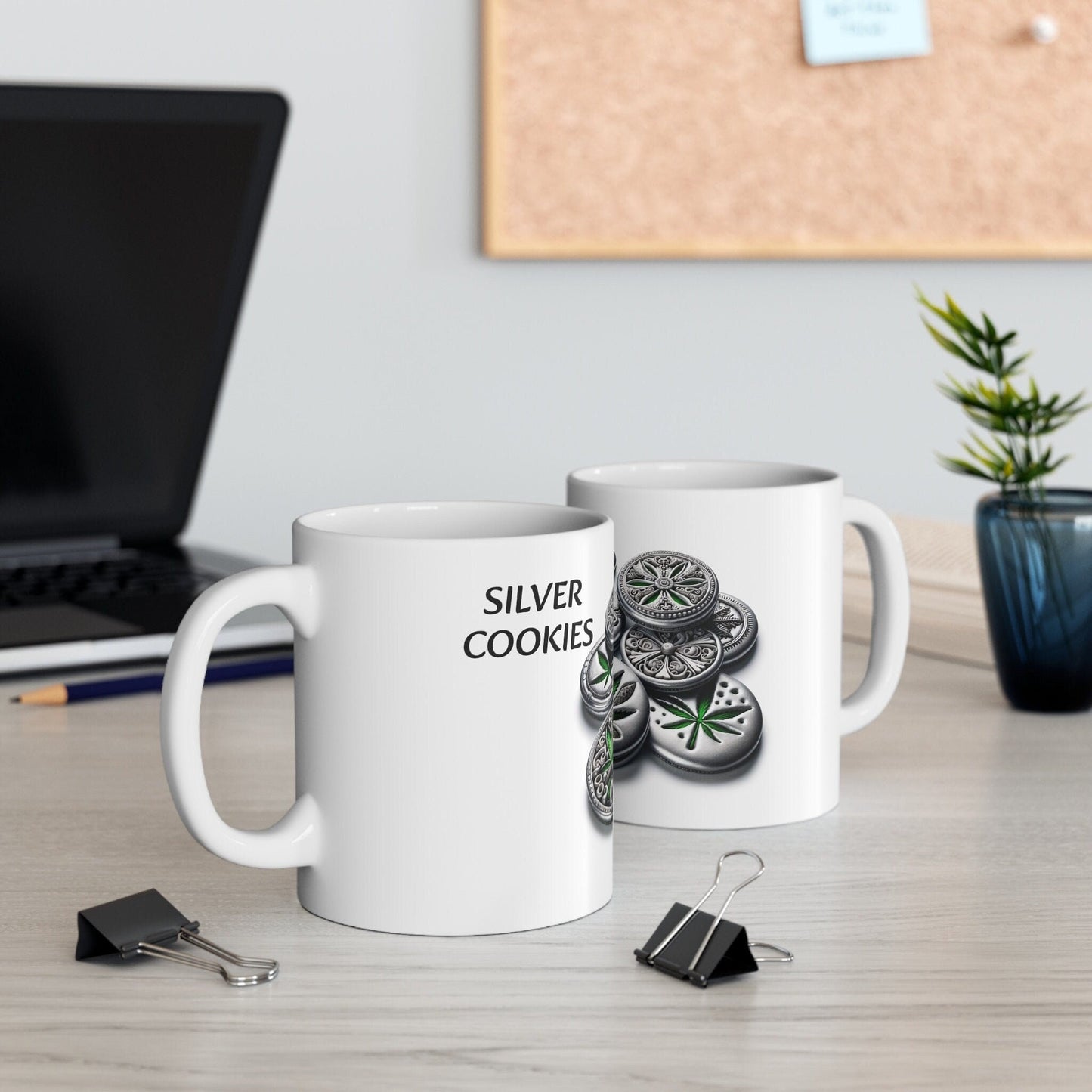 SILVER COOKIES - Weed Coffee Mug (11oz) - Perfect Strains Gift for Smokers, Stoners, Growers; Wake & Bake Mug / 420 Weed Mug, Marijuana Gift