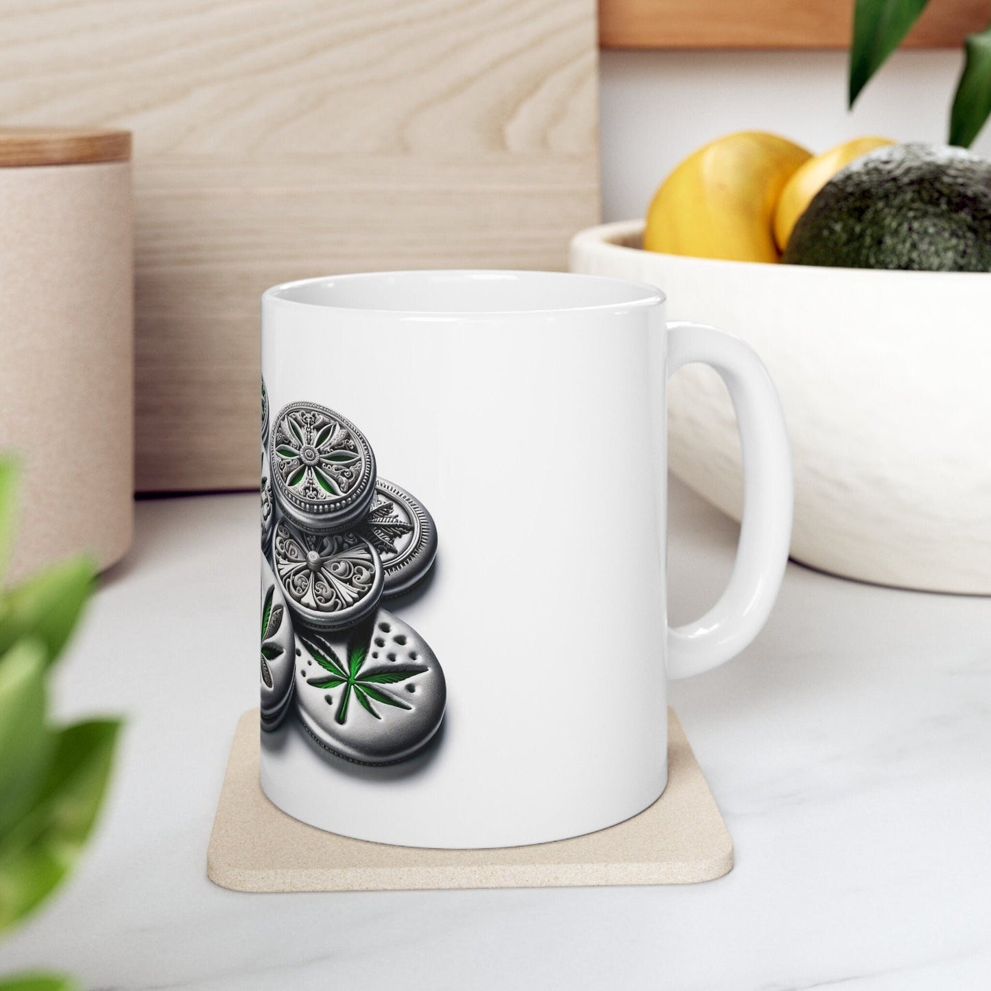 SILVER COOKIES - Weed Coffee Mug (11oz) - Perfect Strains Gift for Smokers, Stoners, Growers; Wake & Bake Mug / 420 Weed Mug, Marijuana Gift
