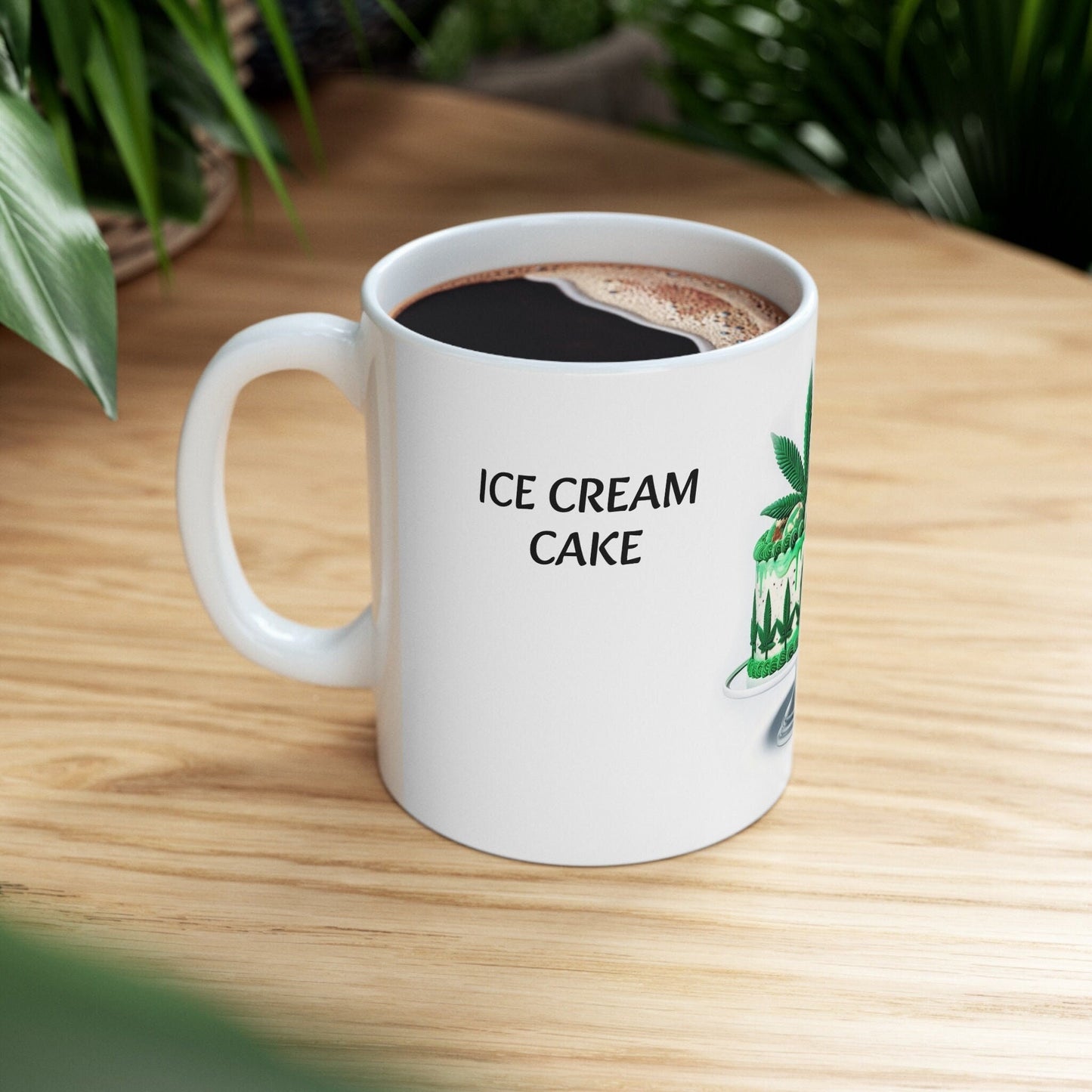 ICE CREAM CAKE - Weed Coffee Mug (11oz) - Perfect Strains Gift for Smokers, Stoners, Growers; Wake & Bake Mug / 420 Weed Mug, Marijuana Gift