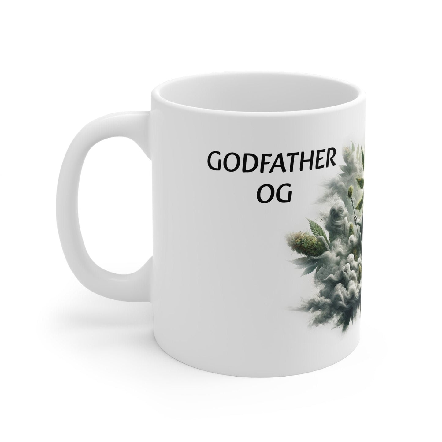 GODFATHER OG - Weed Coffee Mug (11oz) - Perfect Strains Gift for Smokers, Stoners, Growers; Wake and Bake Mug / 420 Weed Mug, Marijuana Gift