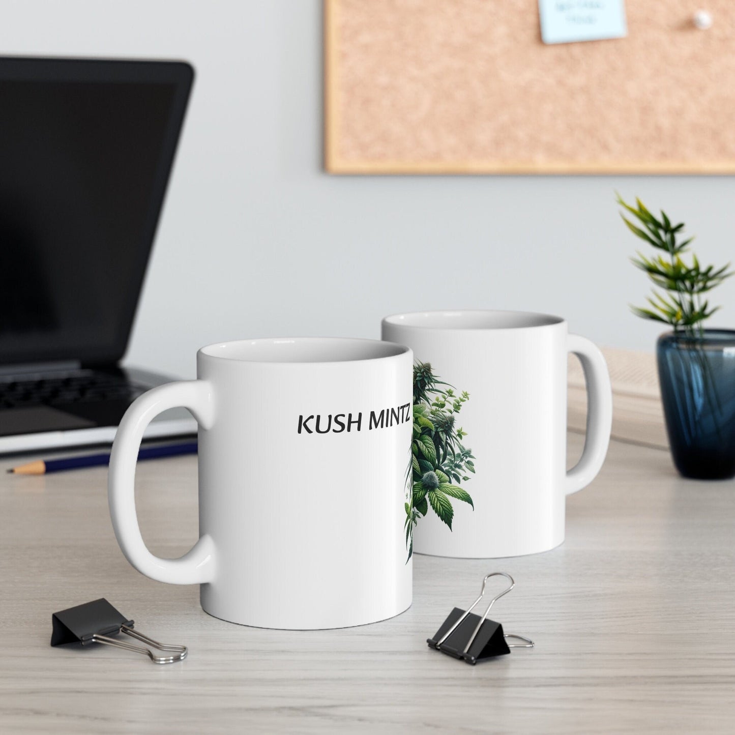 KUSH MINTZ - Weed Coffee Mug (11oz) - Perfect Strains Gift for Smokers, Stoners, Growers; Wake and Bake Mug / 420 Weed Mug, Marijuana Gift