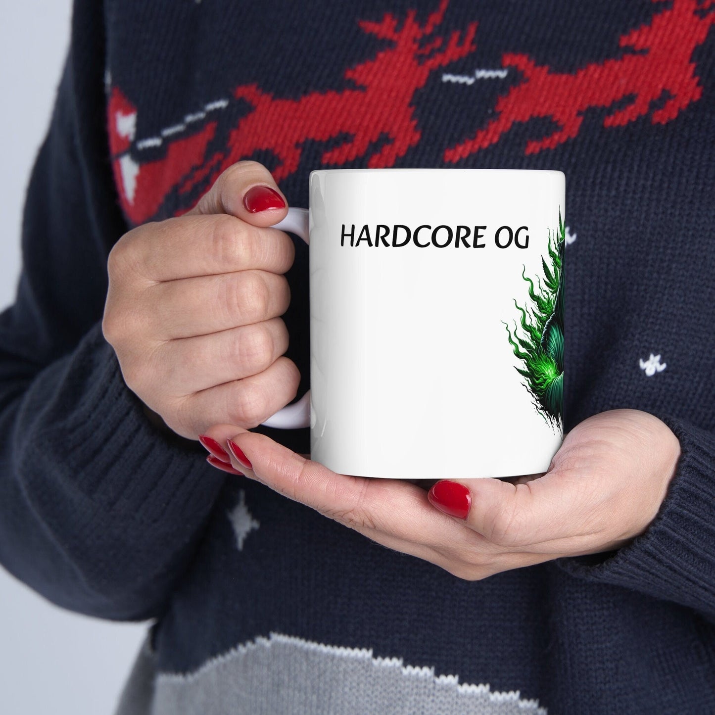 HARDCORE OG - Weed Coffee Mug (11oz) - Perfect Strains Gift for Smokers, Stoners, Growers; Wake and Bake Mug / 420 Weed Mug, Marijuana Gift