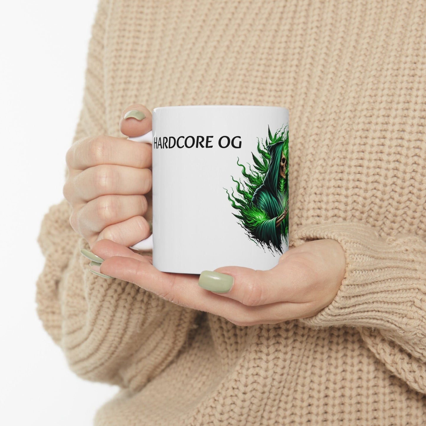 HARDCORE OG - Weed Coffee Mug (11oz) - Perfect Strains Gift for Smokers, Stoners, Growers; Wake and Bake Mug / 420 Weed Mug, Marijuana Gift