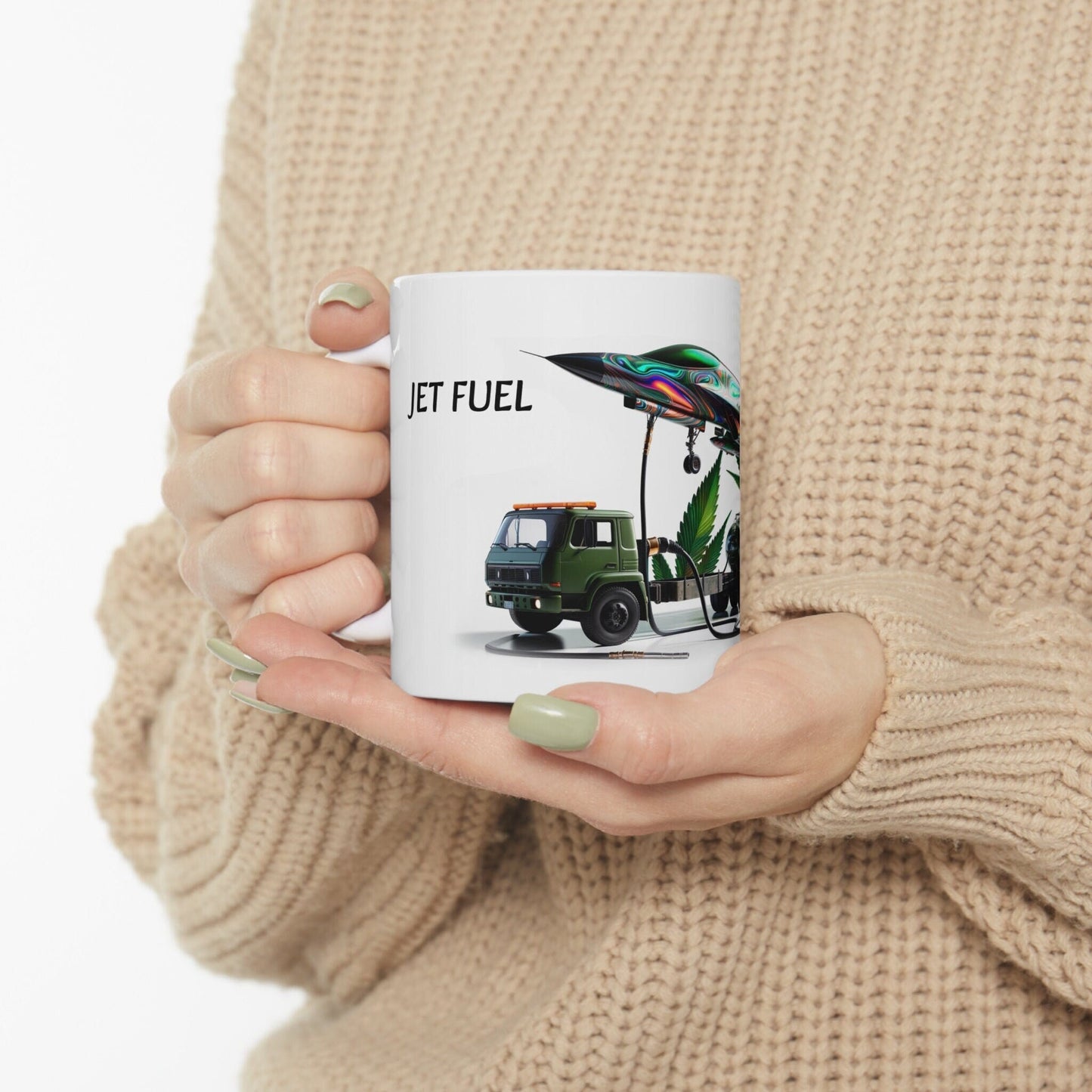 JET FUEL - Weed Coffee Mug (11oz) - Perfect Strains Gift for Smokers, Stoners, Growers; Wake and Bake Mug / 420 Weed Mug, Marijuana Gift
