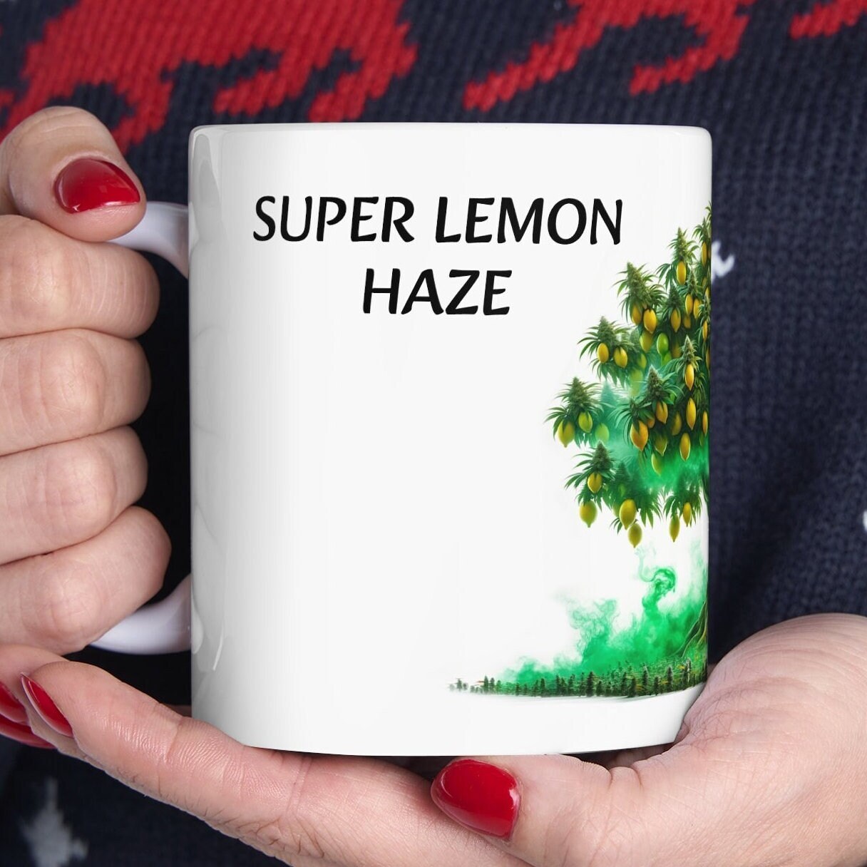 SUPER LEMON HAZE - Weed Coffee Mug (11oz) - Perfect Strains Gift for Smokers, Stoners, Growers; Wake and Bake / 420 Weed Mug, Marijuana Gift