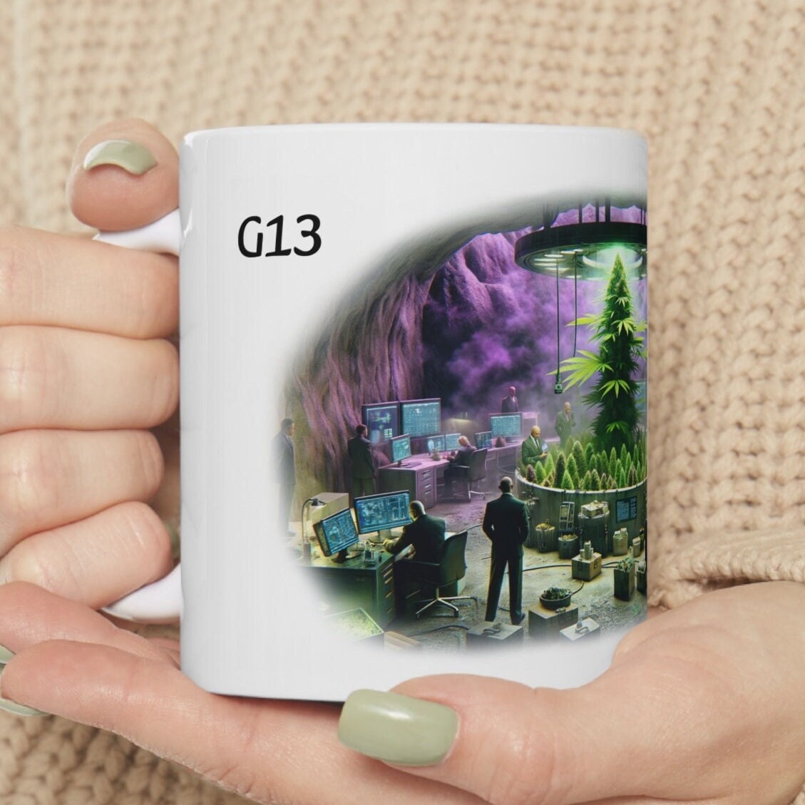 G13 - Weed Coffee Mug (11oz) - Perfect Strains Gift for Smokers, Stoners, Growers; Wake and Bake Mug / 420 Weed Mug, Marijuana Gift