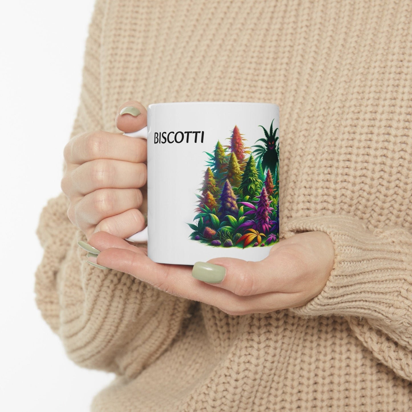 BISCOTTI - Weed Coffee Mug (11oz) - Perfect Strains Gift for Smokers, Stoners, Growers; Wake and Bake Mug / 420 Weed Mug, Marijuana Gift
