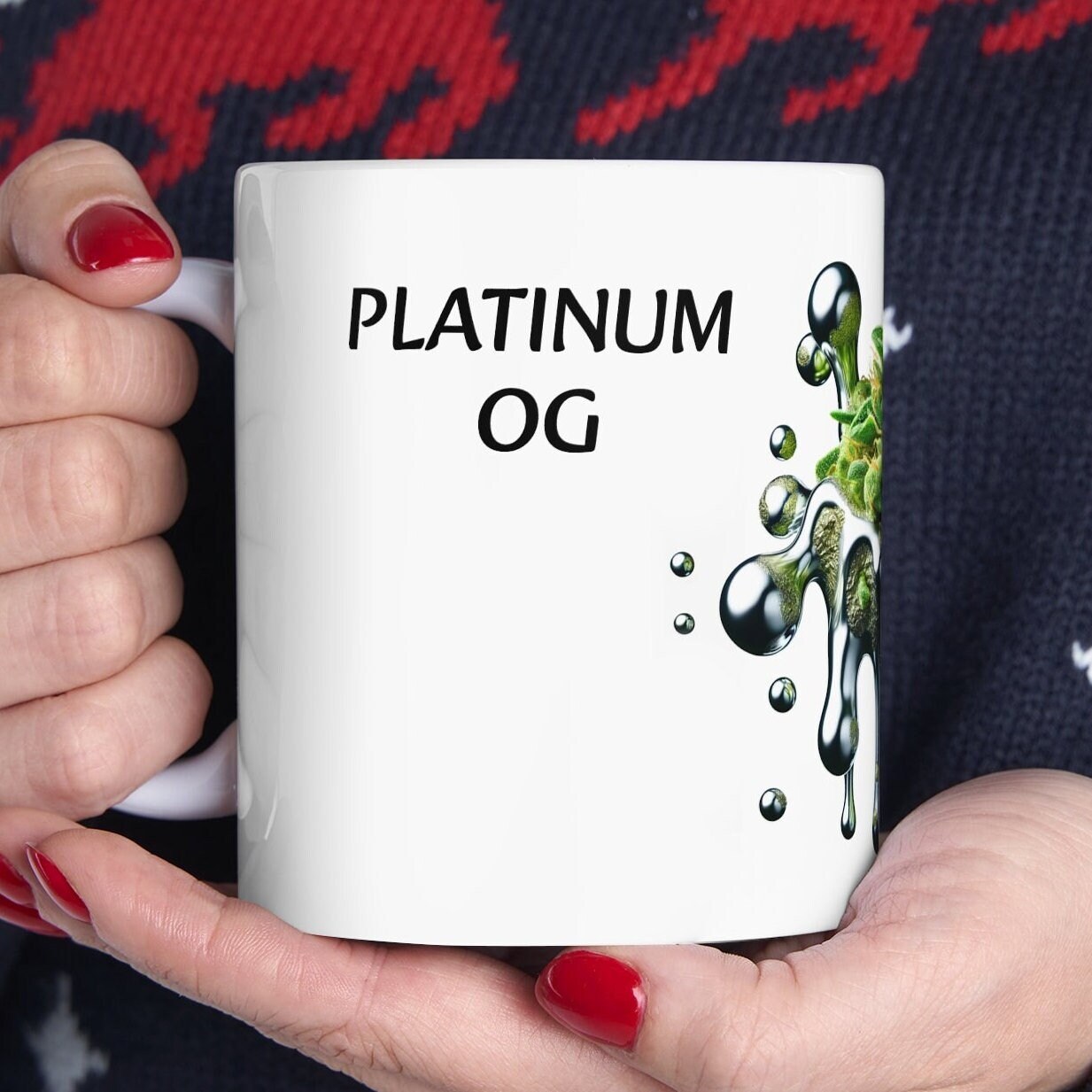PLATINUM OG - Weed Coffee Mug (11oz) - Perfect Strains Gift for Smokers, Stoners, Growers; Wake and Bake Mug / 420 Weed Mug, Marijuana Gift