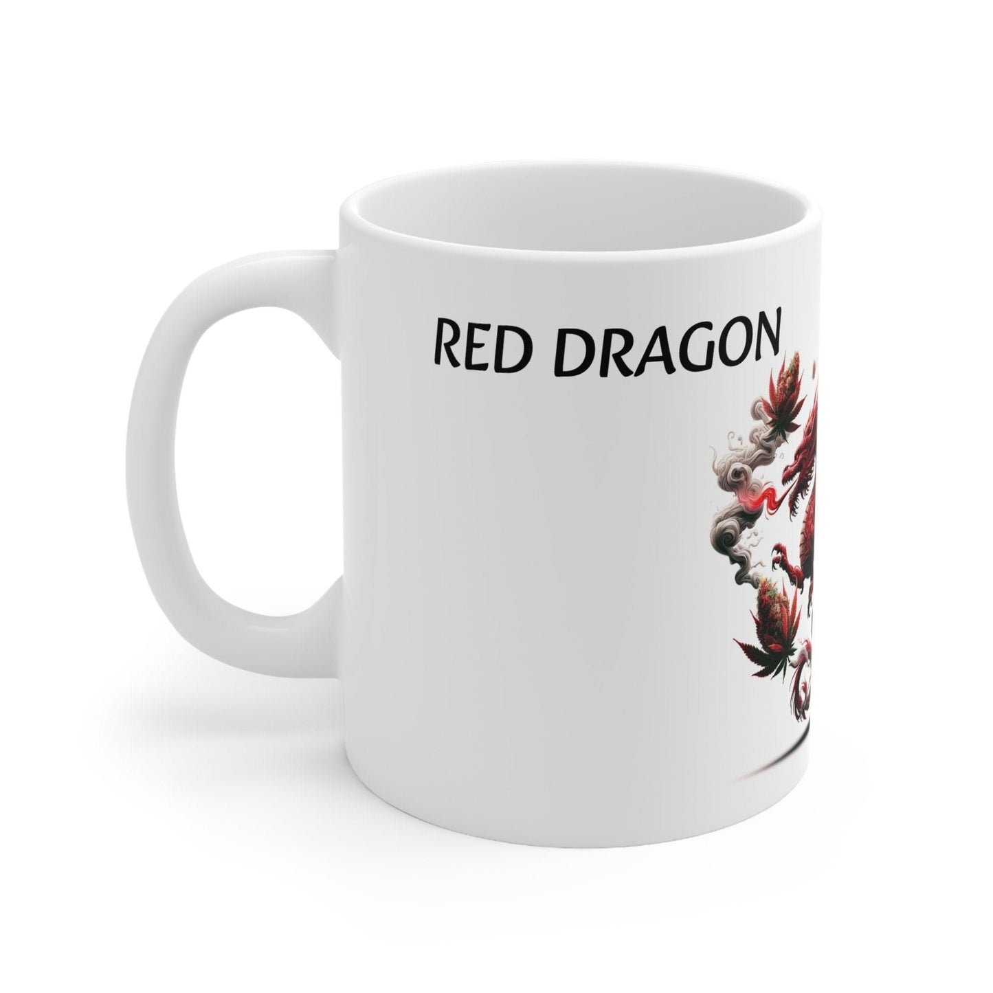 RED DRAGON - Weed Coffee Mug (11oz) - Perfect Strains Gift for Smokers, Stoners, Growers; Wake and Bake Mug / 420 Weed Mug, Marijuana Gift