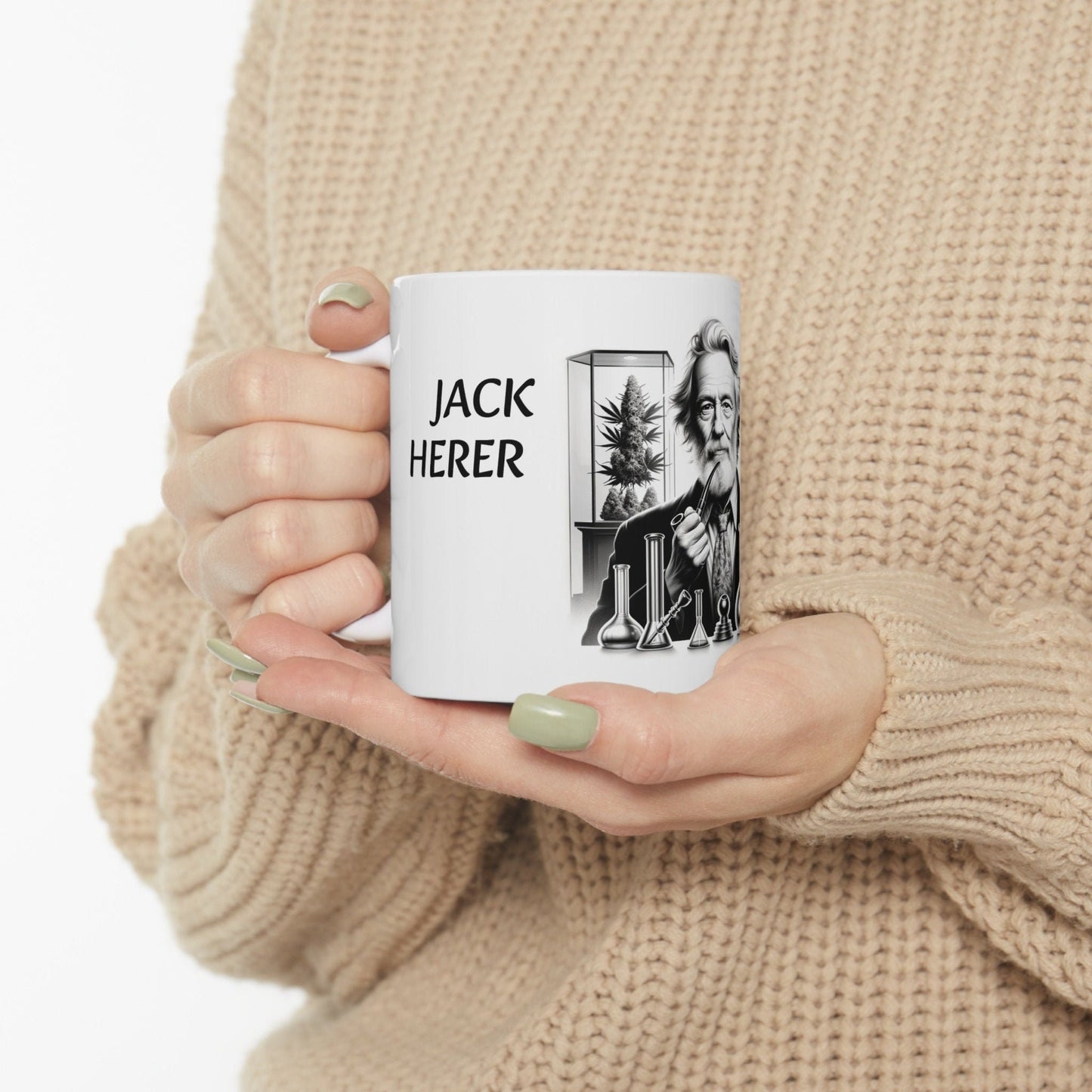 JACK HERER - Weed Coffee Mug (11oz) - Perfect Strains Gift for Smokers, Stoners, Growers; Wake and Bake Mug / 420 Weed Mug, Marijuana Gift